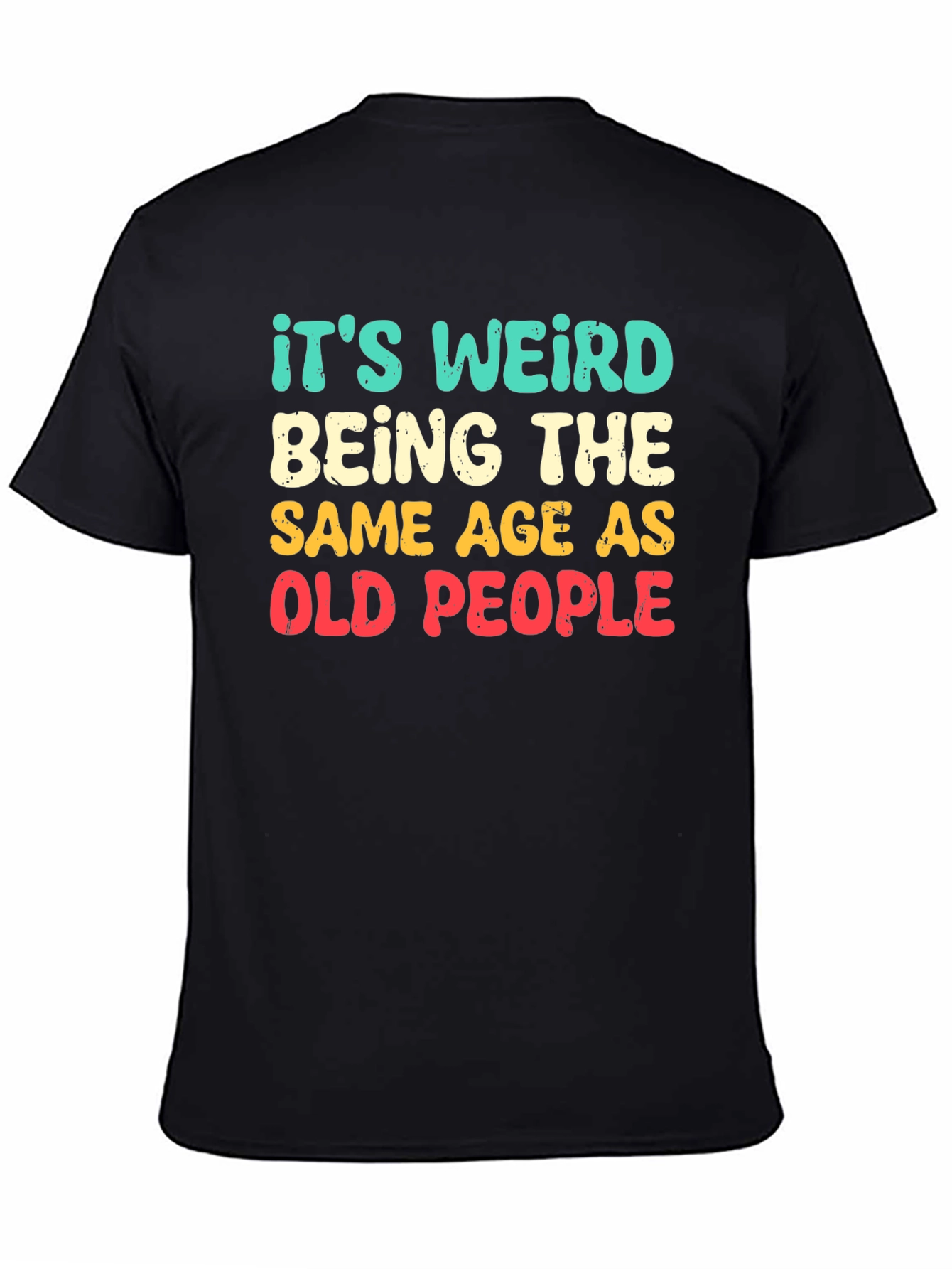 Black Funny "Old People" Graphic Tee - Black view 4