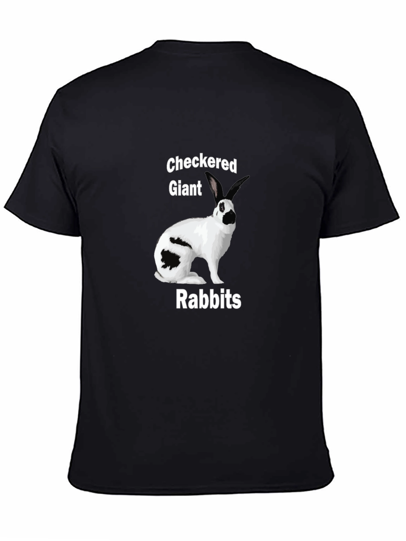 Black Checkered Giant Rabbit T-Shirt view 4