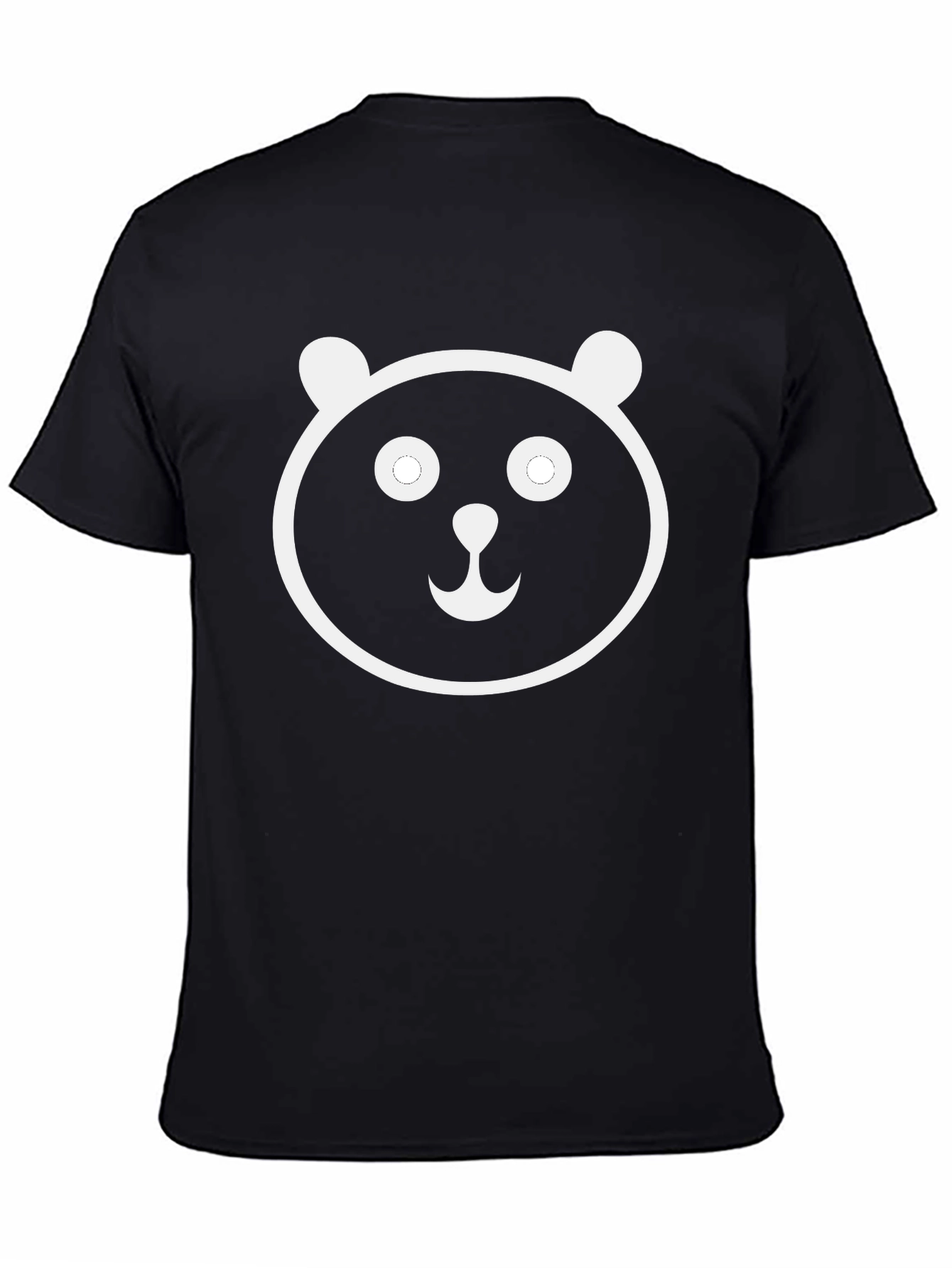 Black Cute Panda Graphic Black T-Shirt view 4