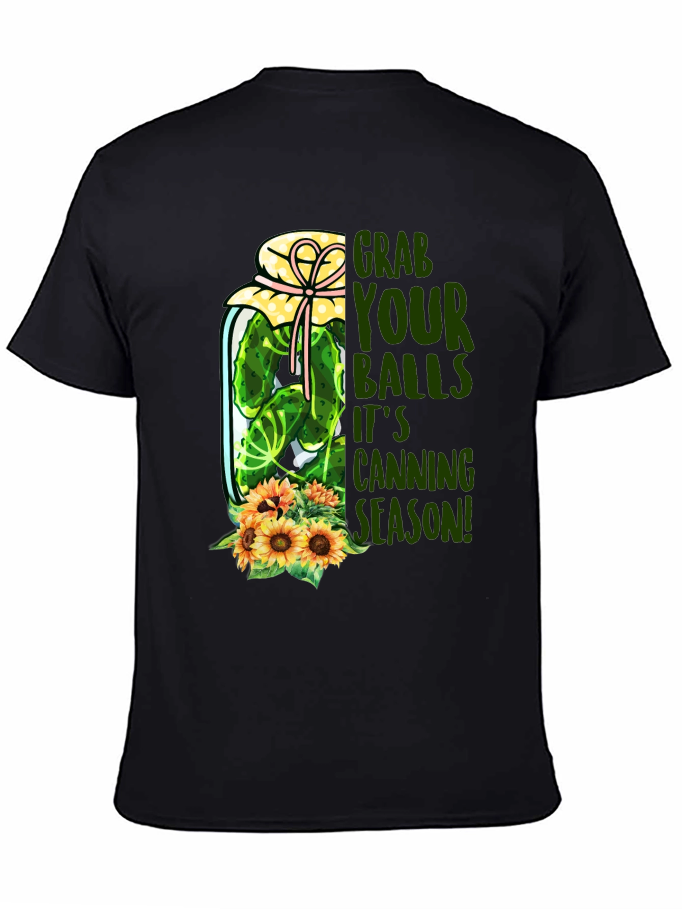 Black Grab Your Balls Canning Season Novelty T-Shirt view 4