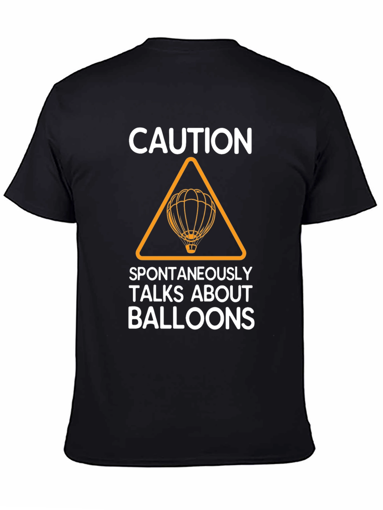 Black Caution Spontaneously Talks About Balloons T-Shirt view 4