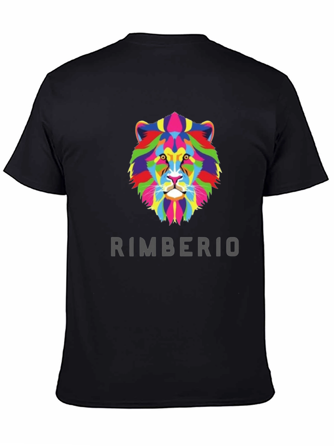Black Rimberio Lion Graphic T-Shirt - Vivid Colors, Bold Style view 4