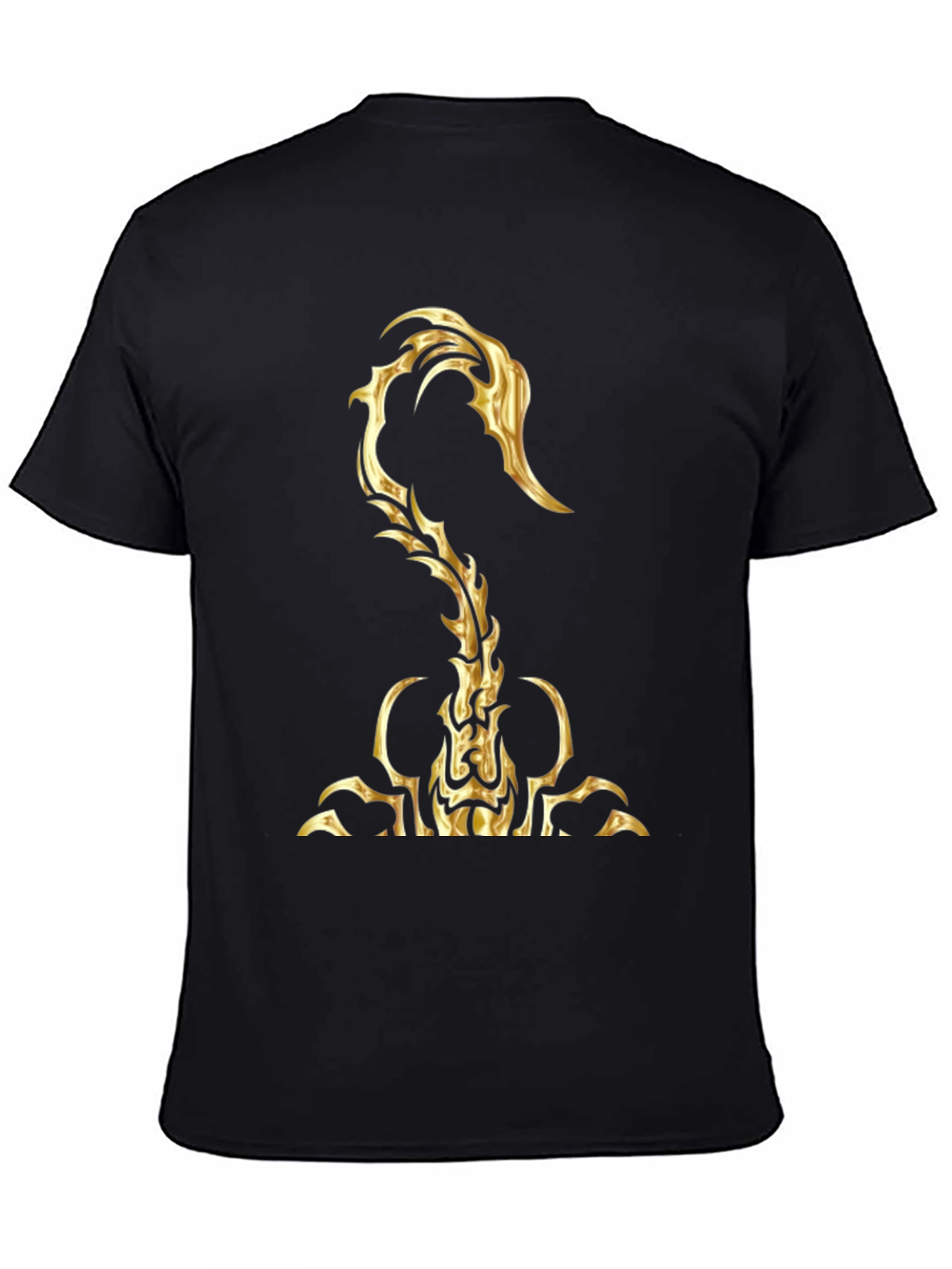 Black Golden Scorpion Graphic T-Shirt view 4