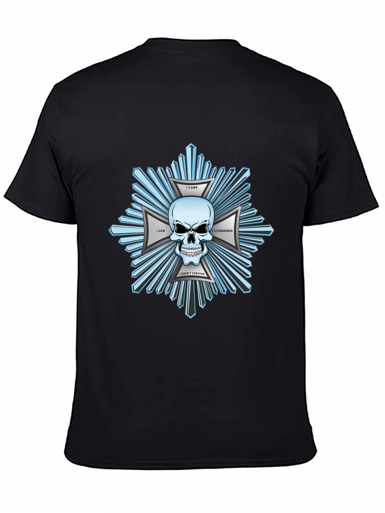 Black Skull & Crossbones Graphic Print Black T-Shirt view 4
