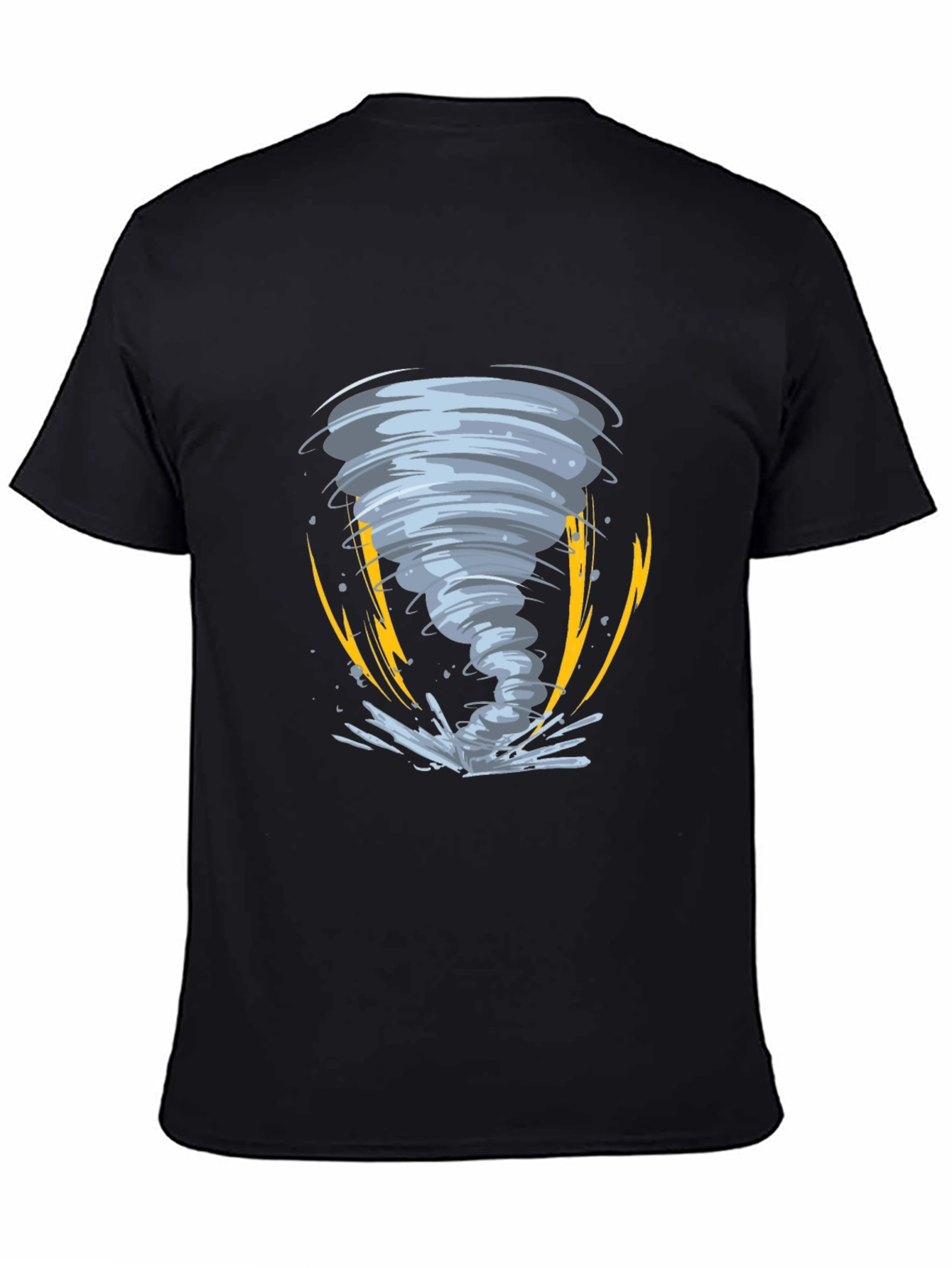 Black Tornado Graphic Tee - Black Cotton Casual Shirt view 4