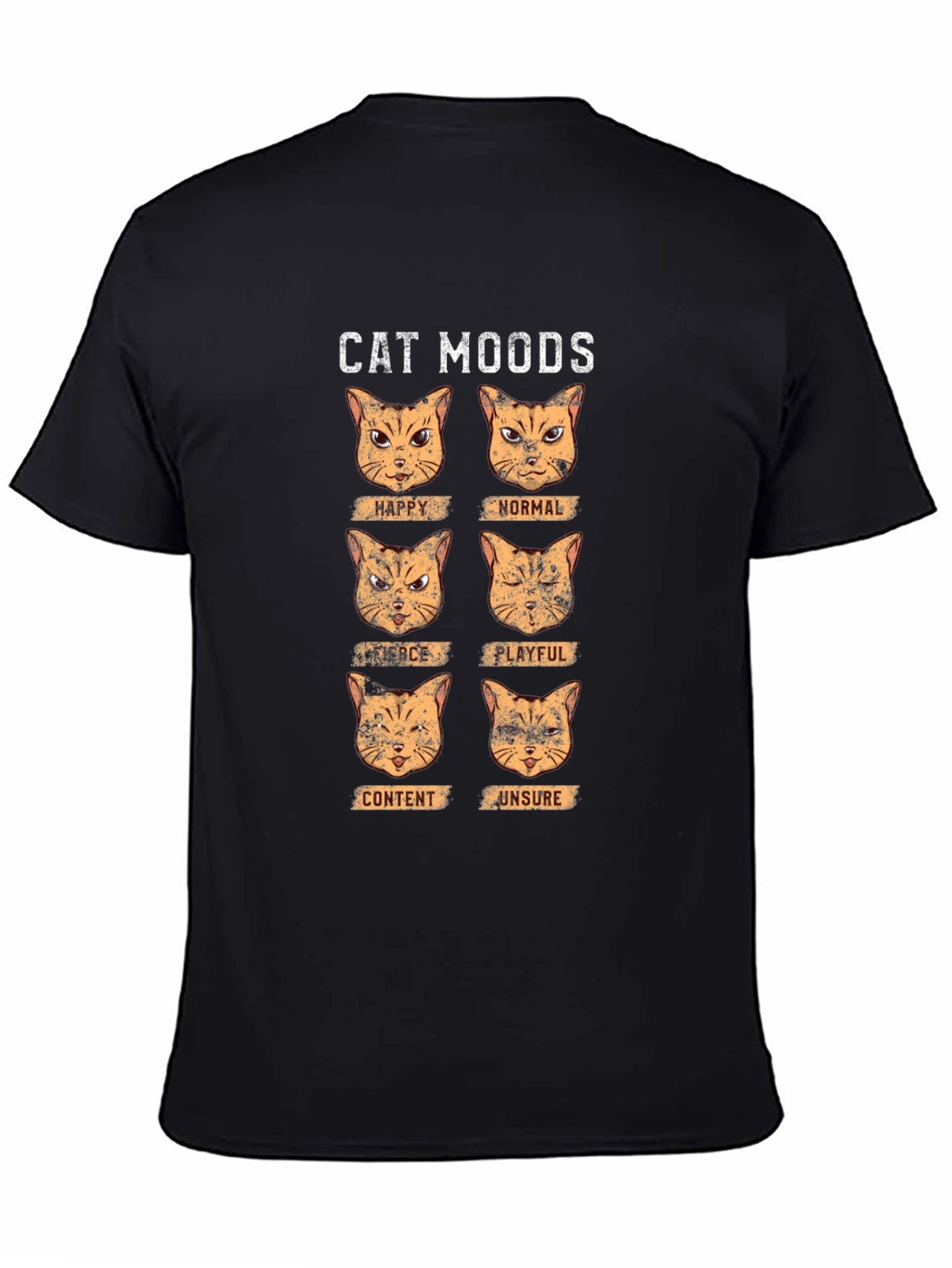 Black Cat Moods Graphic T-Shirt - Funny Cat Lover Tee view 4