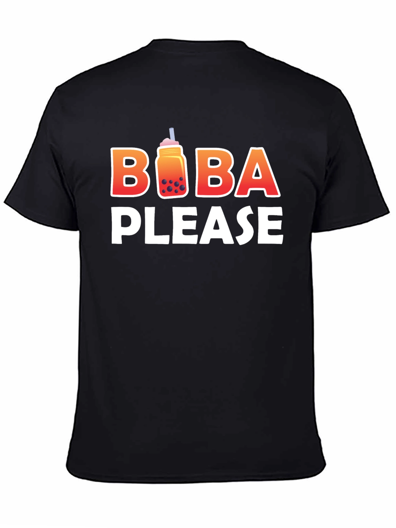 Black Boba Please Graphic T-Shirt - Cute Bubble Tea Lover Tee view 4