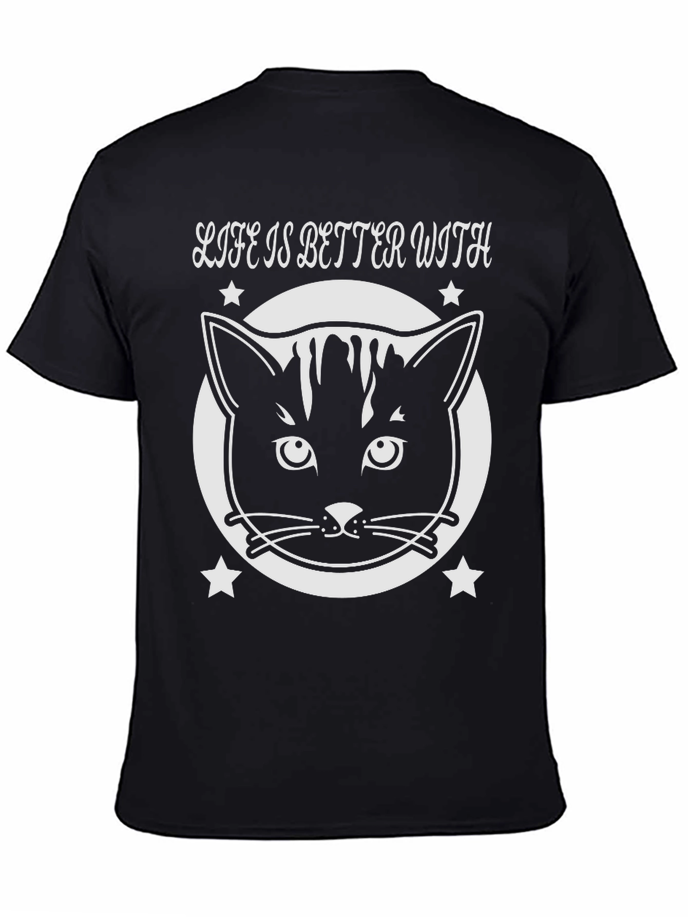 Black Life is Better With Cats T-Shirt view 4