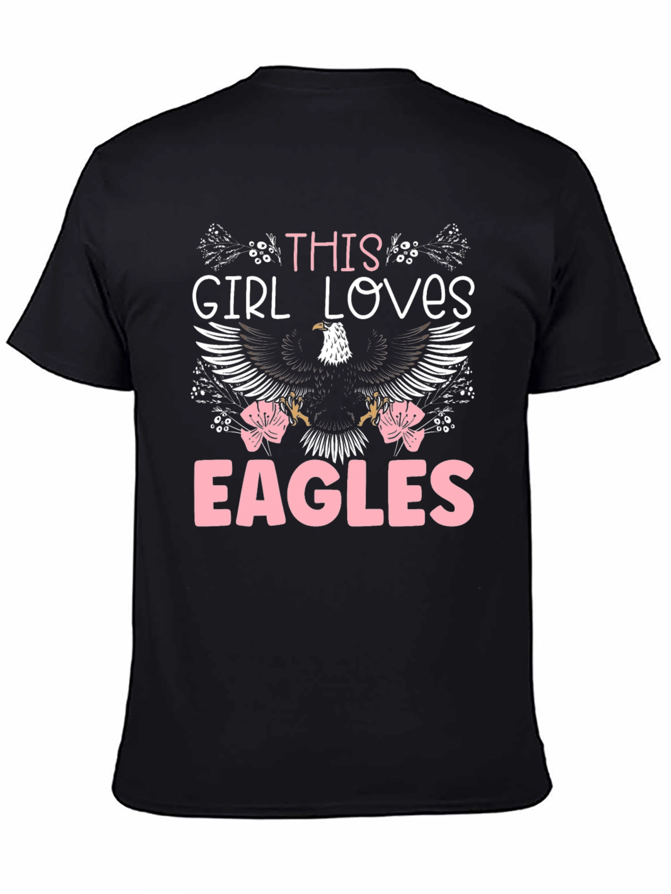 Black This Girl Loves Eagles T-Shirt view 4