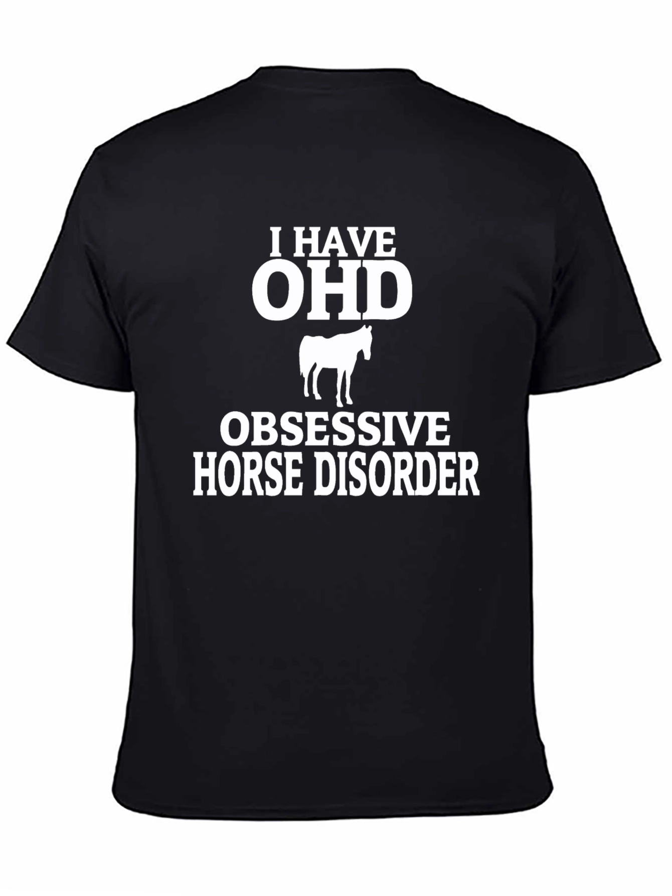 Black OHD Obsessive Horse Disorder Graphic Tee view 4