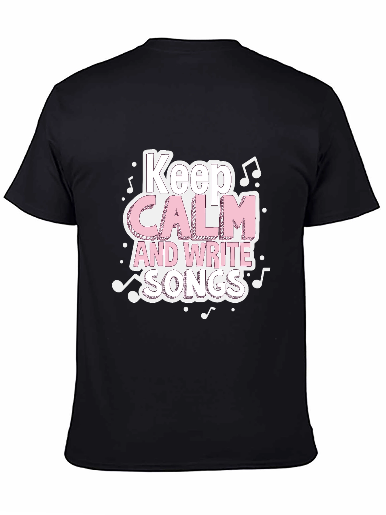 Black Keep Calm & Write Songs T-Shirt - Music Lover Tee view 4