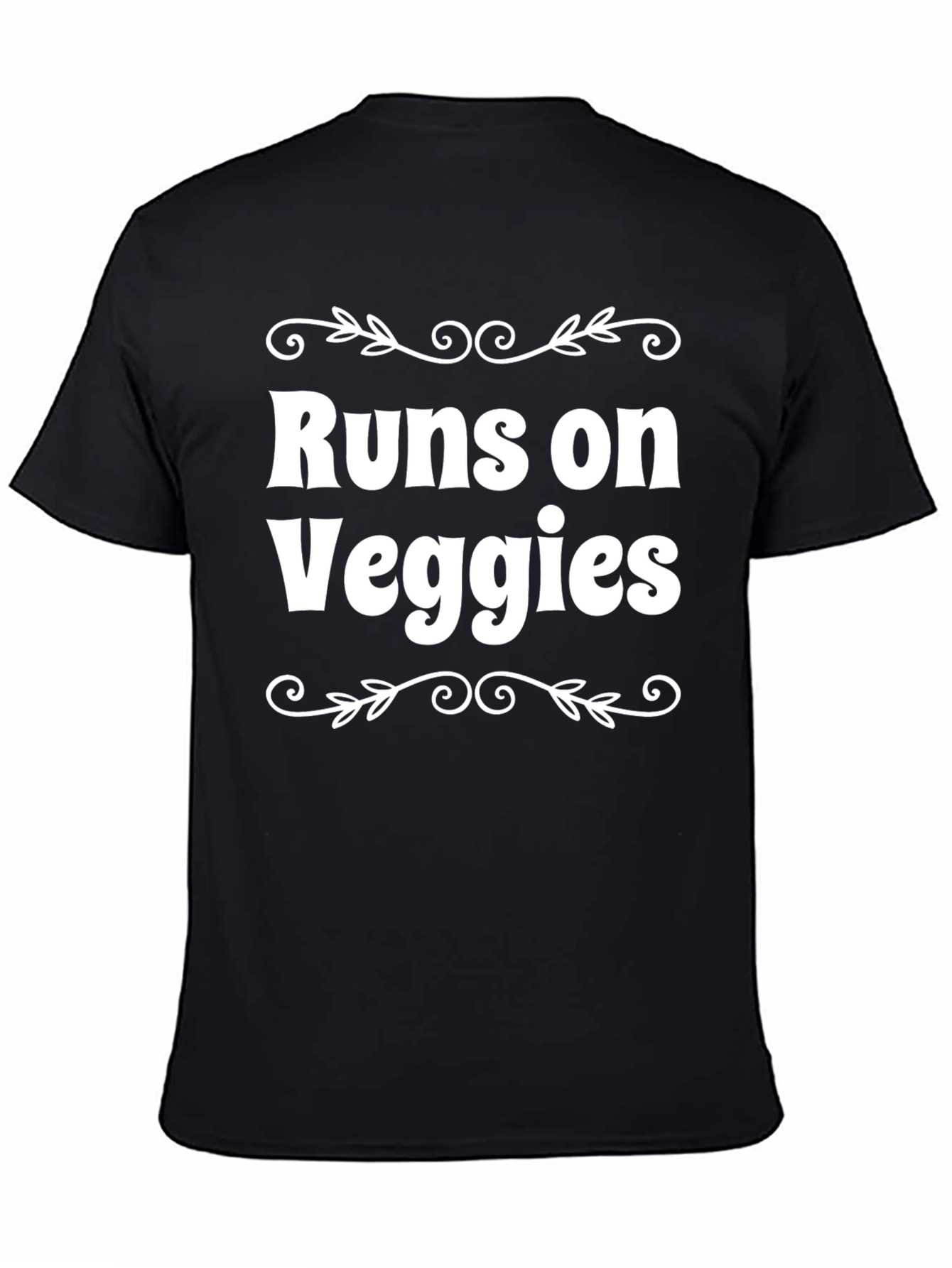 Black Runs on Veggies T-Shirt - Vegan Lifestyle Tee view 4