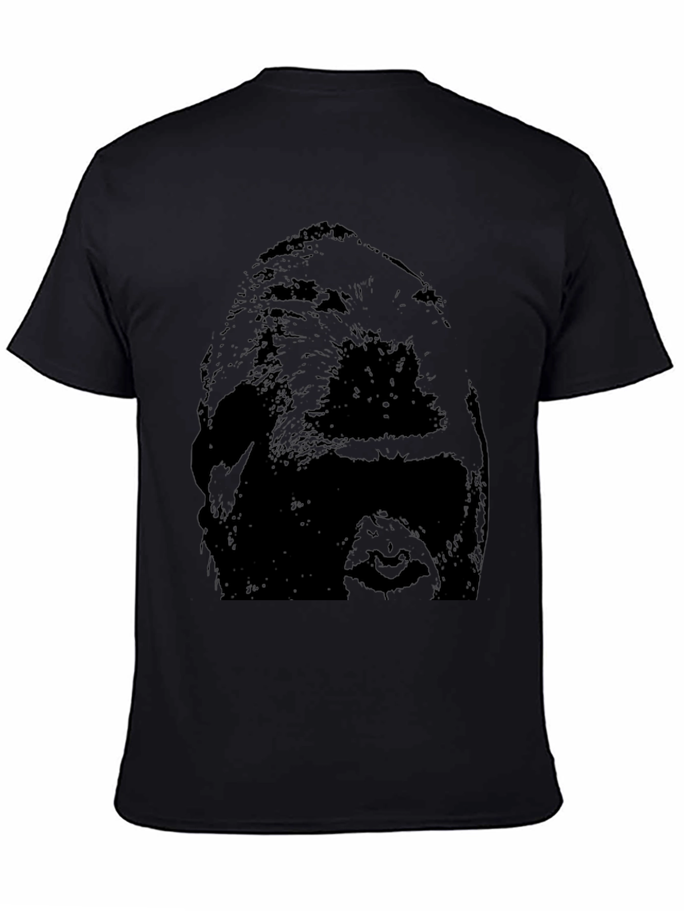 Black Bold Graphic Tee - Black T-Shirt with Dark Print view 4