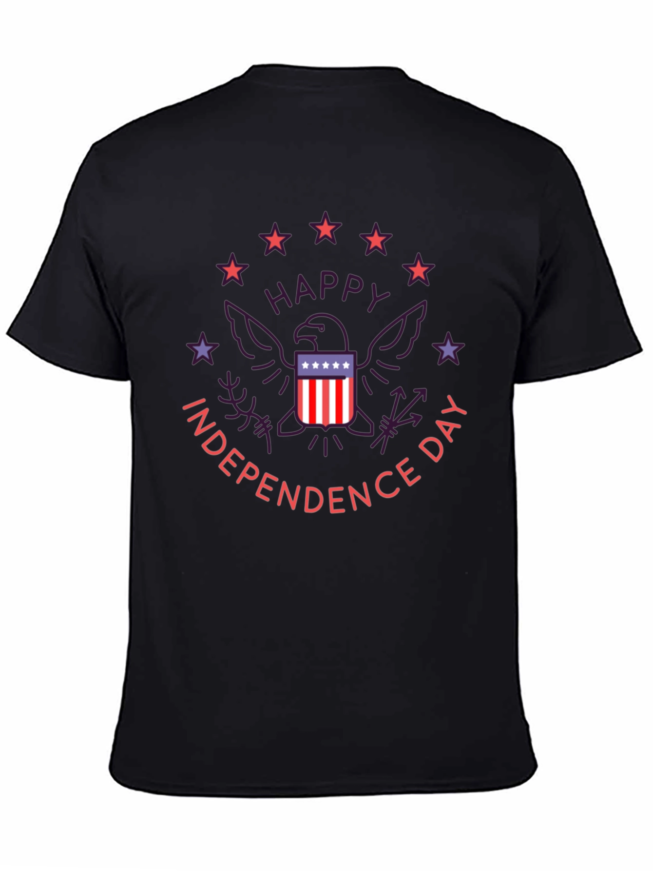 Black Patriotic Independence Day Graphic T-Shirt view 4