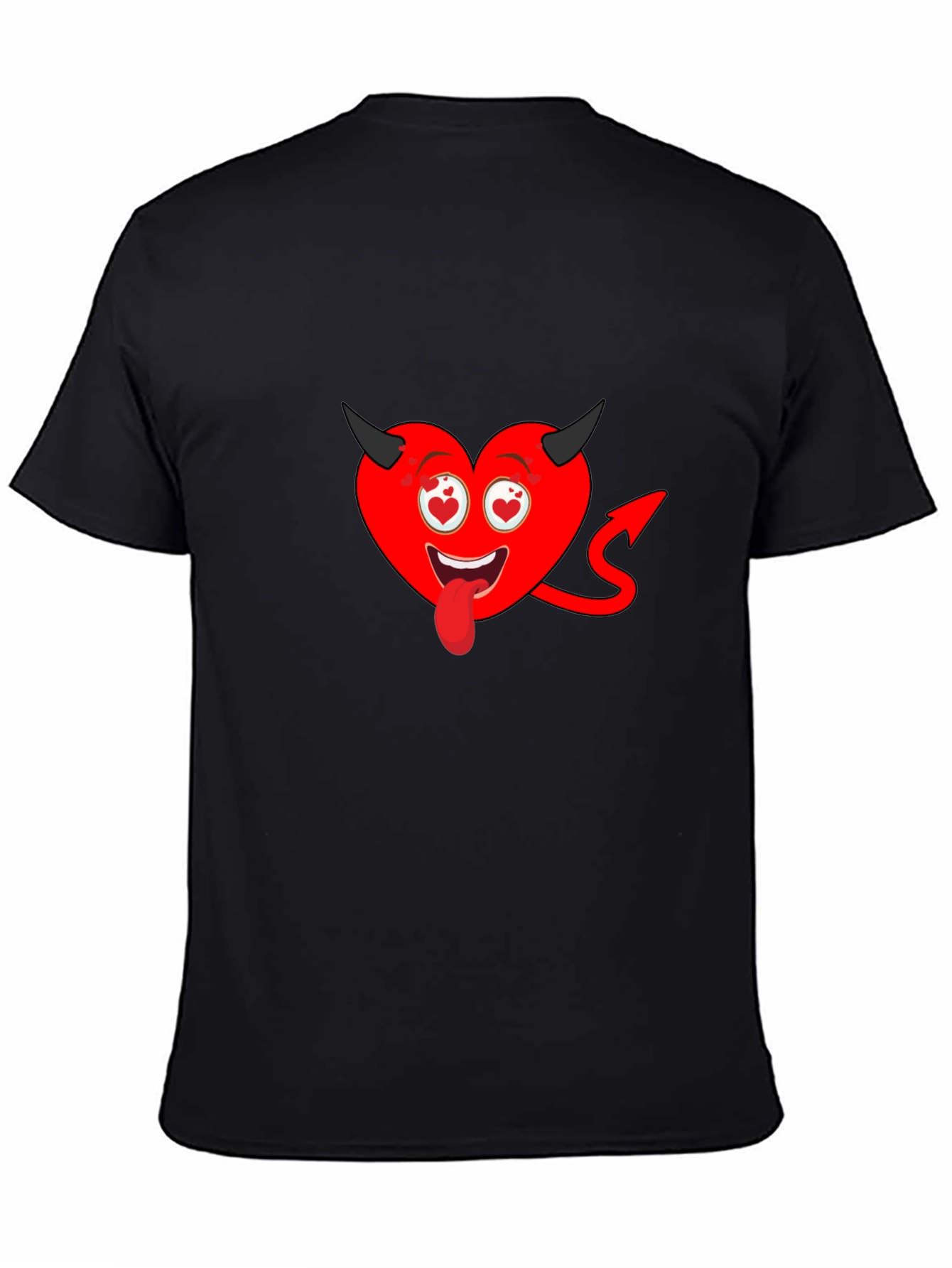 Black Devil Heart Graphic Tee - Men's Black T-Shirt view 4