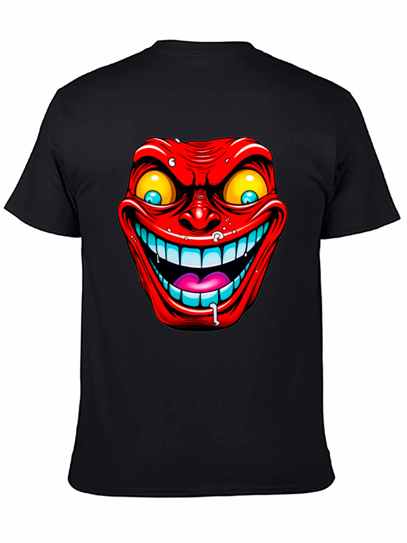 Black Evil Grin Graphic Tee - Men's Black T-Shirt view 4