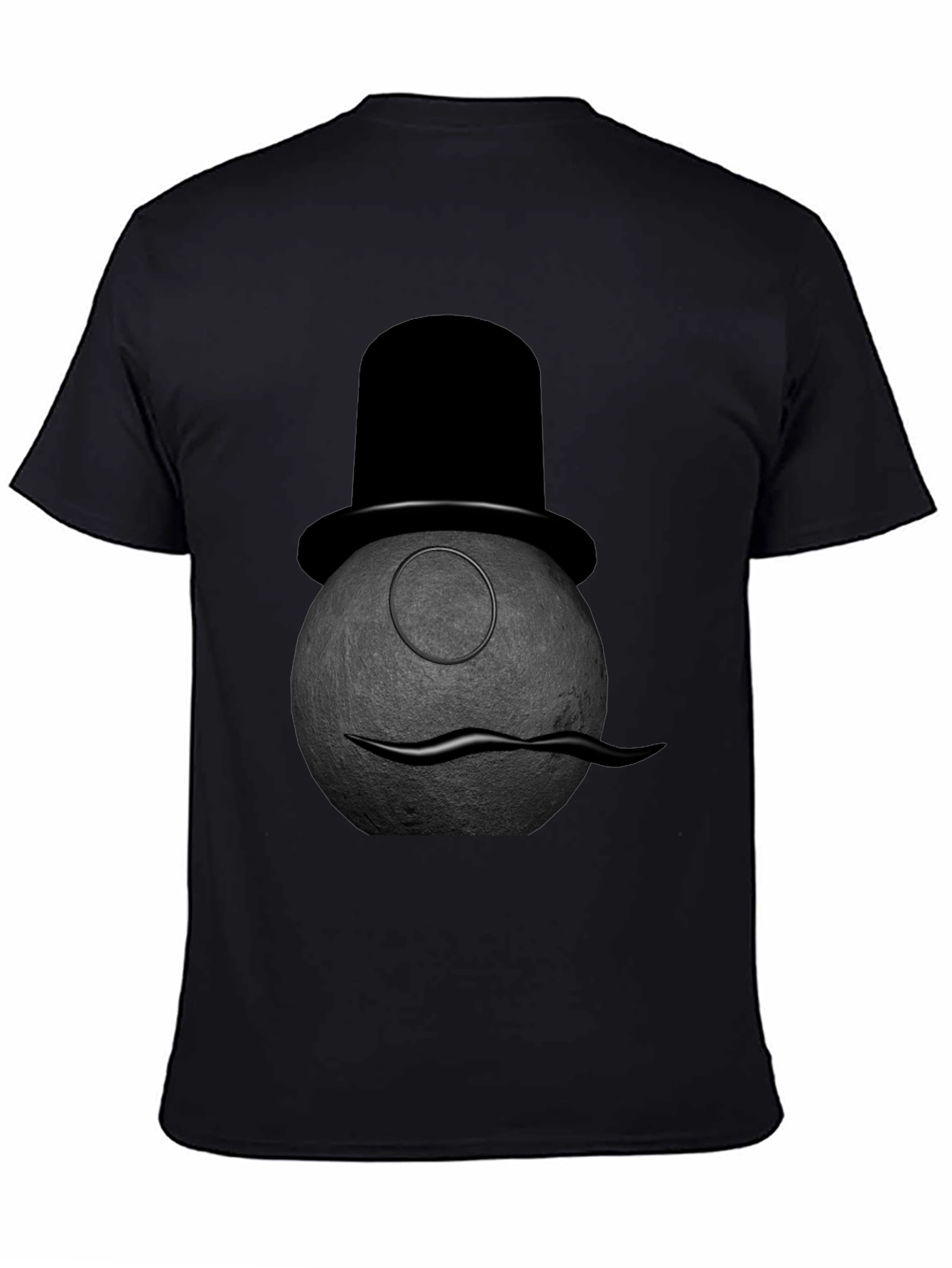 Black Dapper Moon Man Graphic Tee view 4