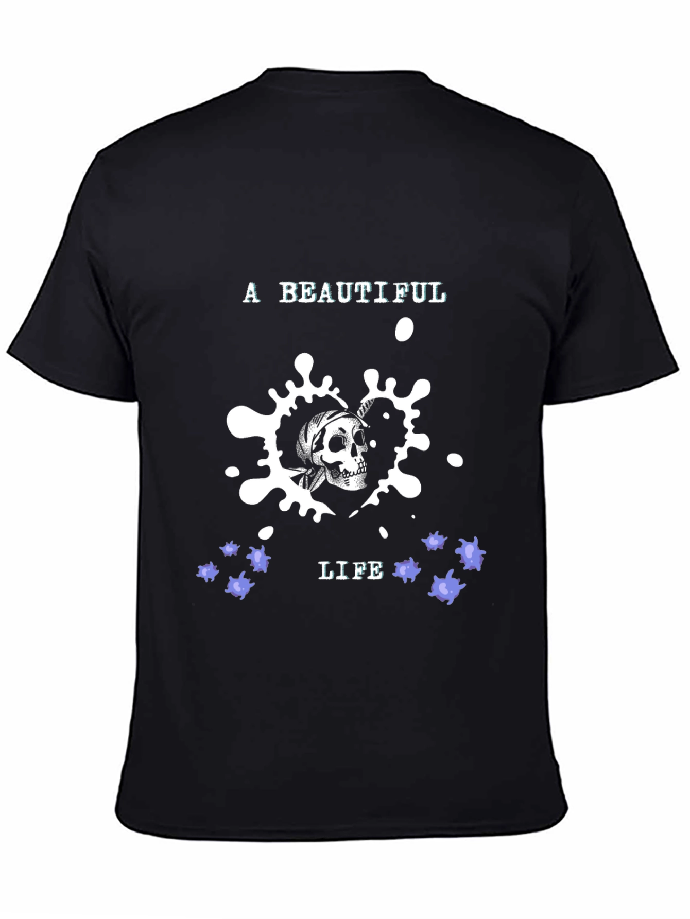 Black Skull Graphic Tee - A Beautiful Life Design, Casual Wear view 4