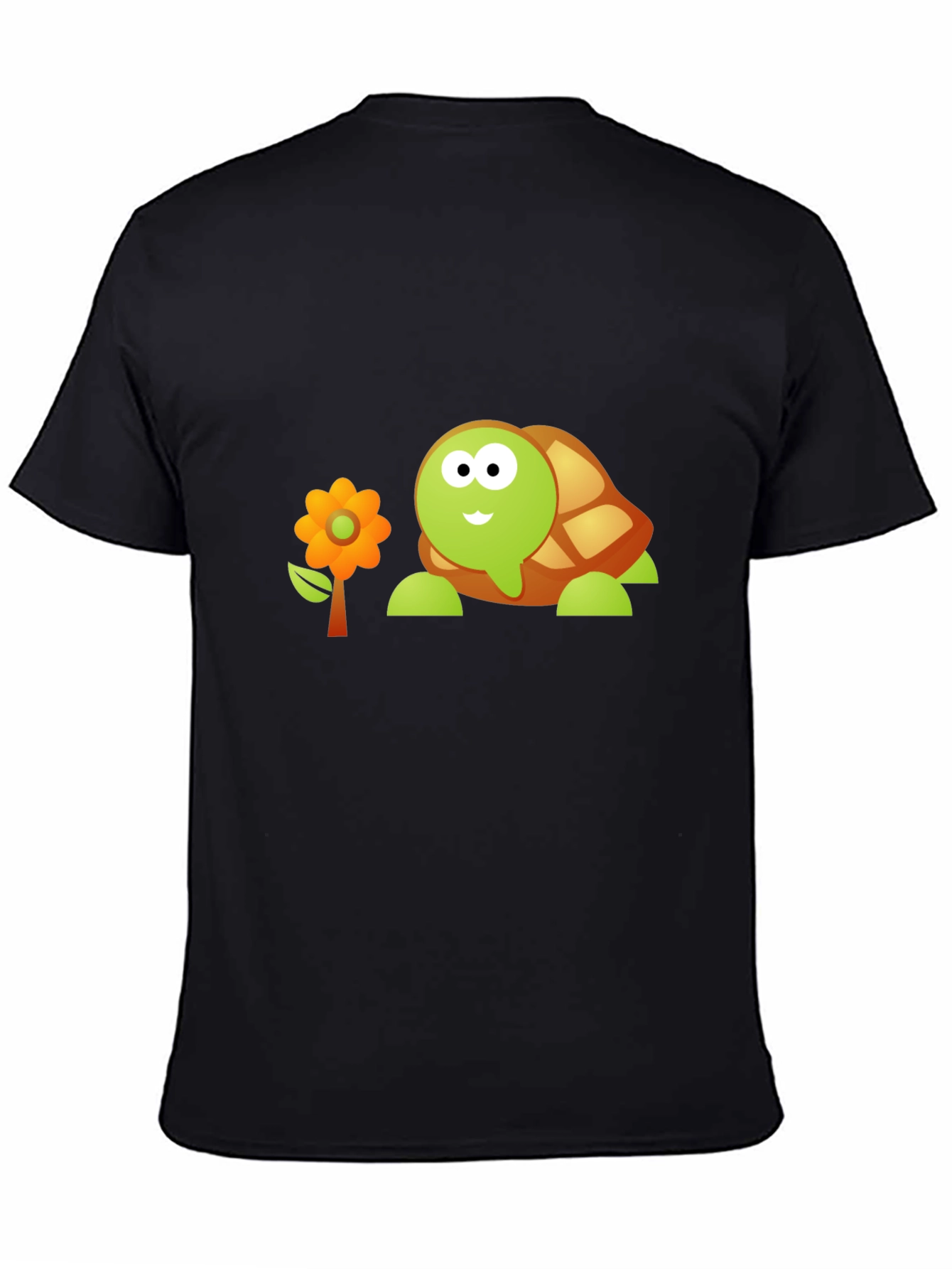 Black Cartoon Turtle Graphic Tee view 4