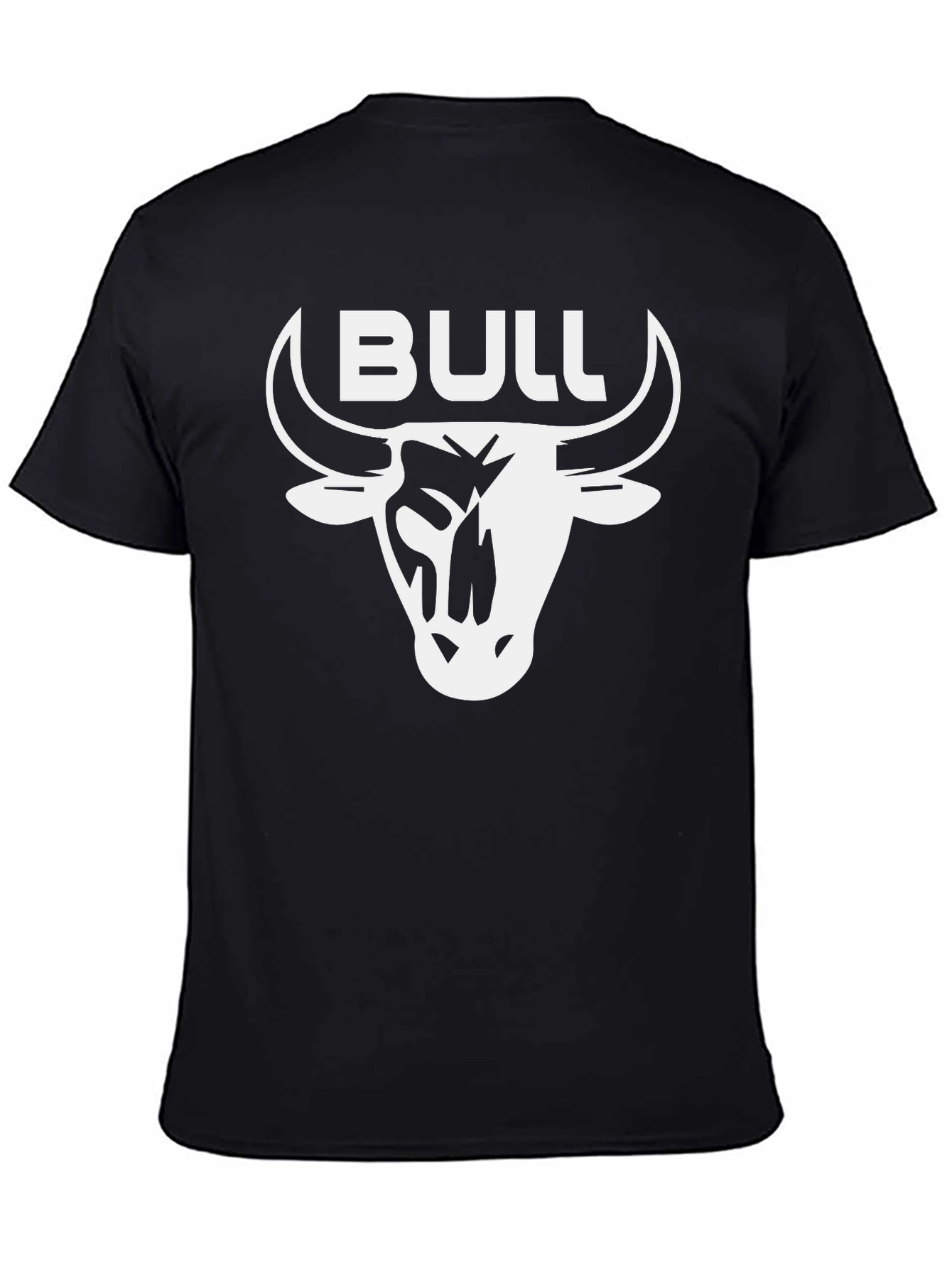Black Bull T-Shirt - Black Crew Neck with White Graphic view 4