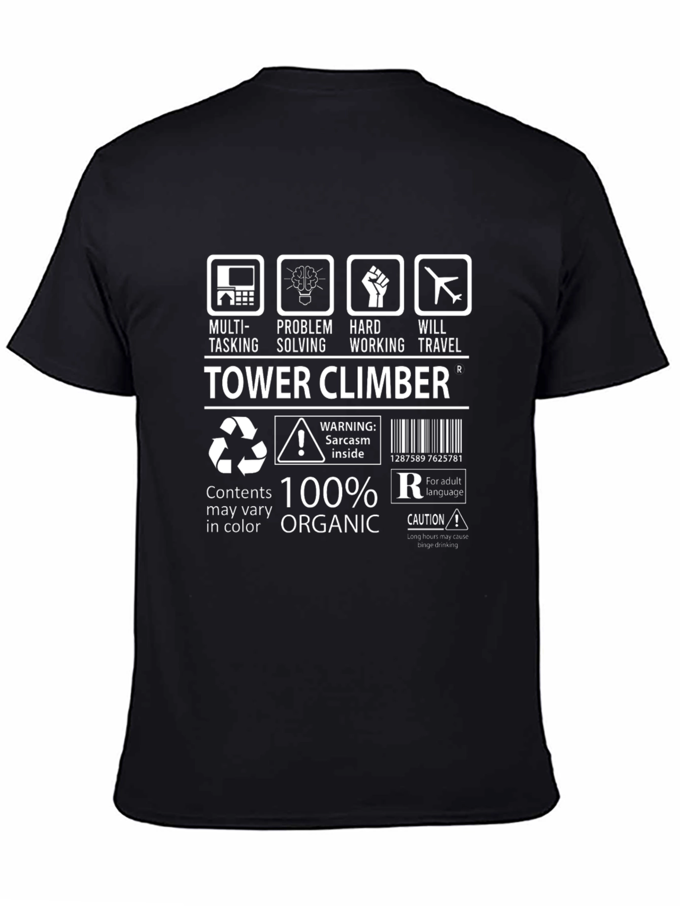 Black Tower Climber 100% Organic T-Shirt view 4