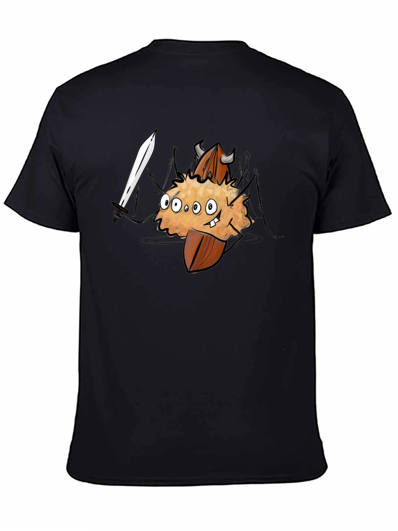 Black Monster Almond T-Shirt - Black Cotton Tee view 4