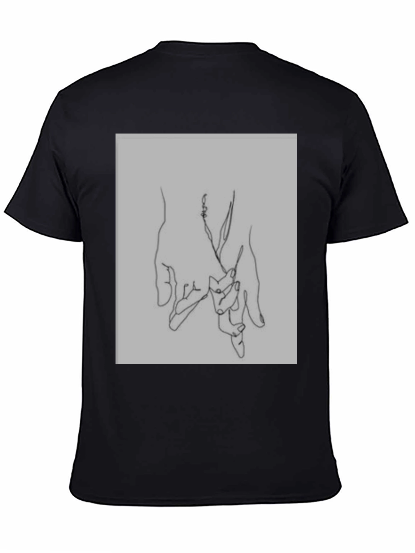 Black Minimalist Hand Holding Graphic Tee view 4