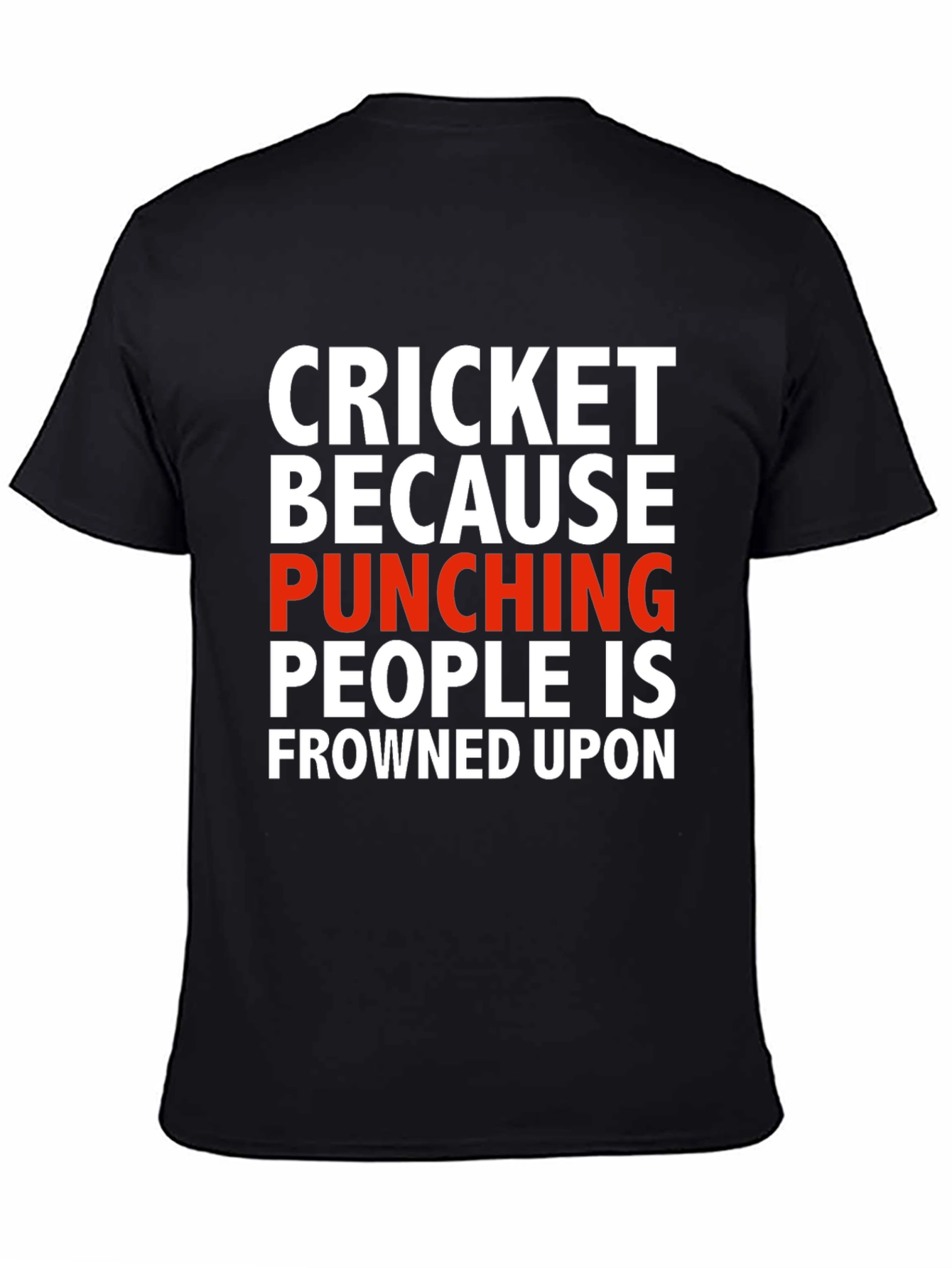 Black Cricket Punching T-Shirt - Sarcastic Humor view 4