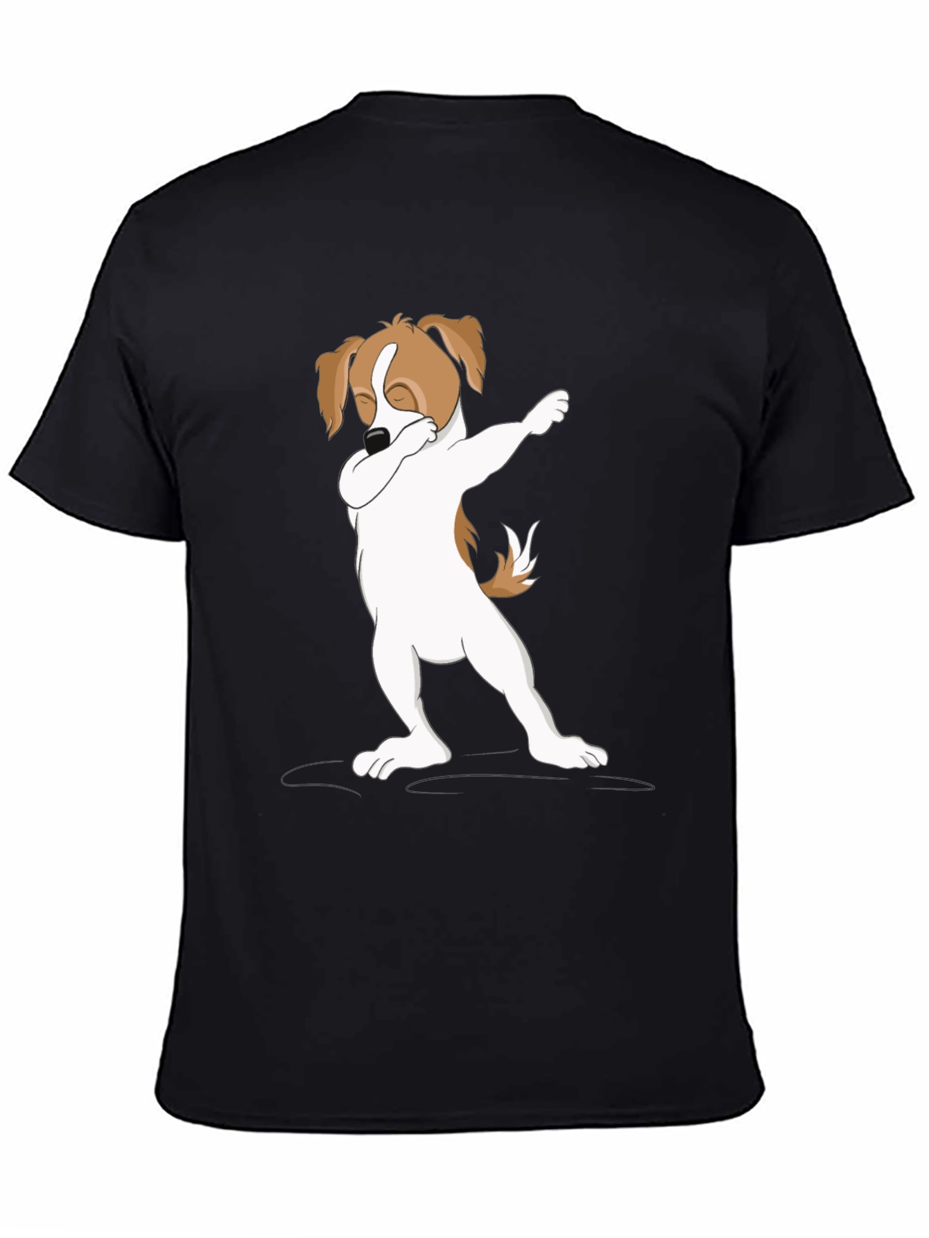 Black Dabbing Dog Graphic Tee - Stylish Casual Wear view 4