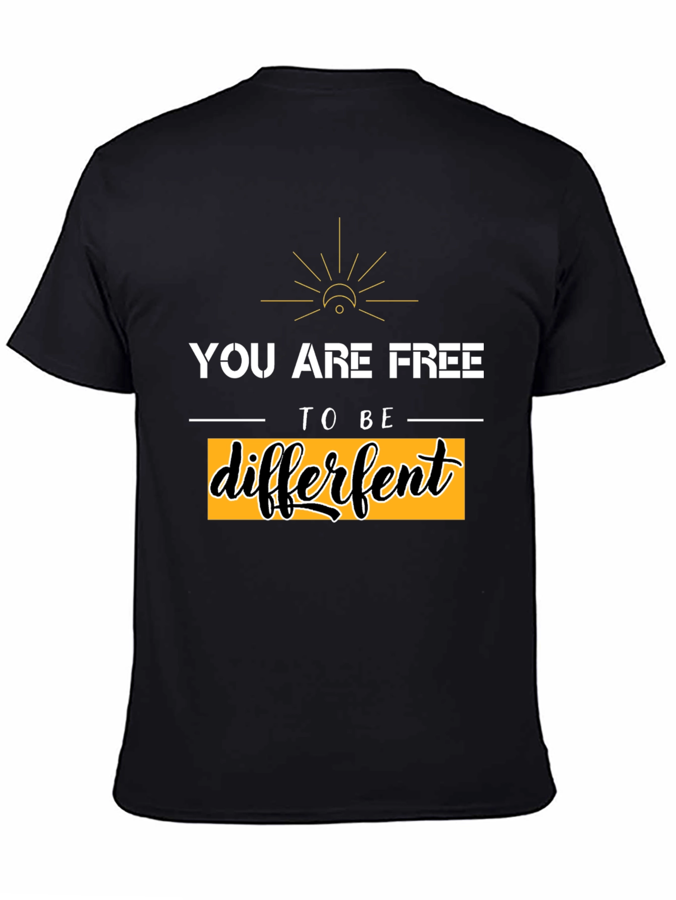 Black Be Different Graphic Tee - Black Unisex T-Shirt view 4