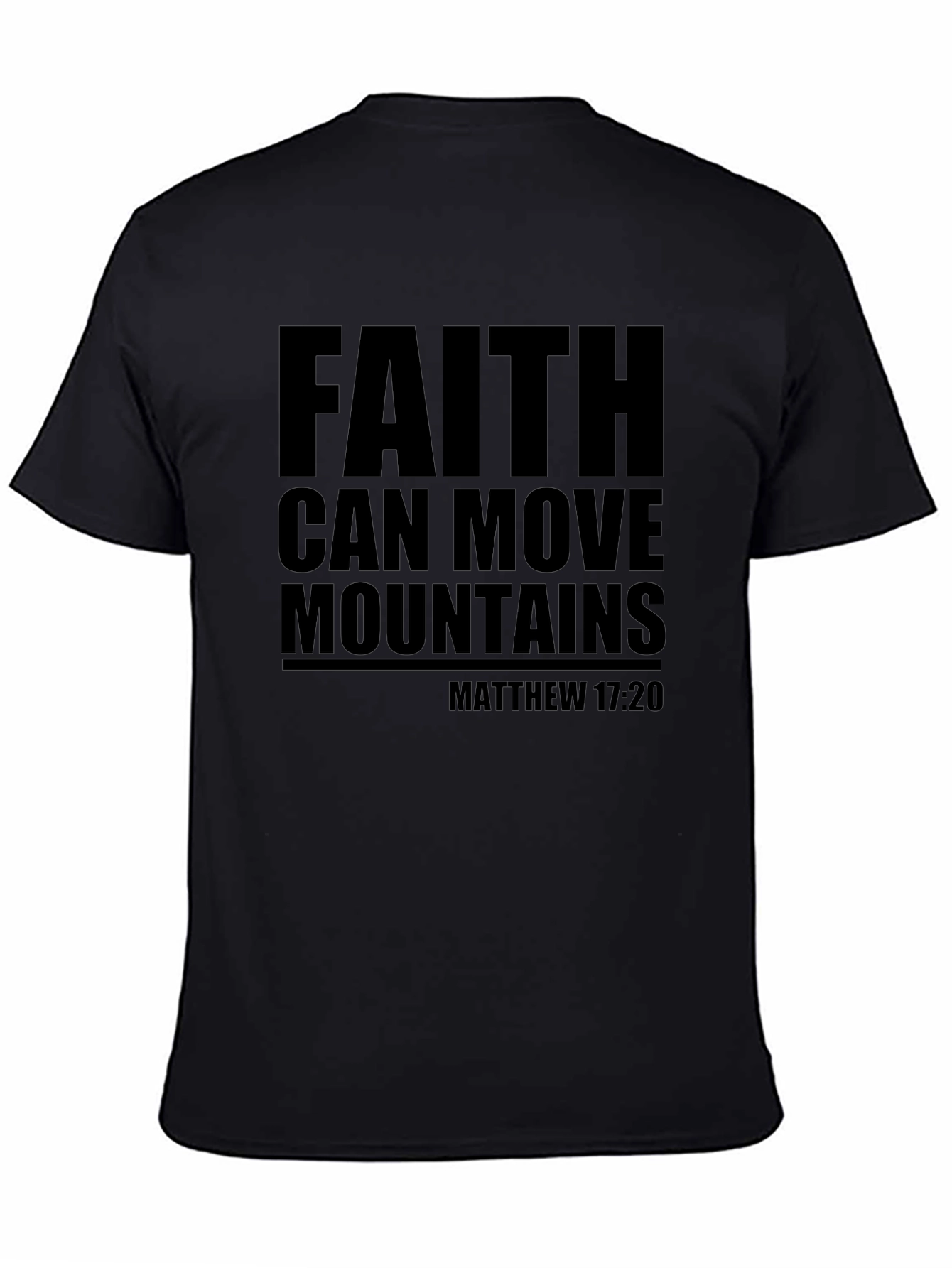 Black Faith Can Move Mountains Graphic Tee - Matthew 17:20 view 4