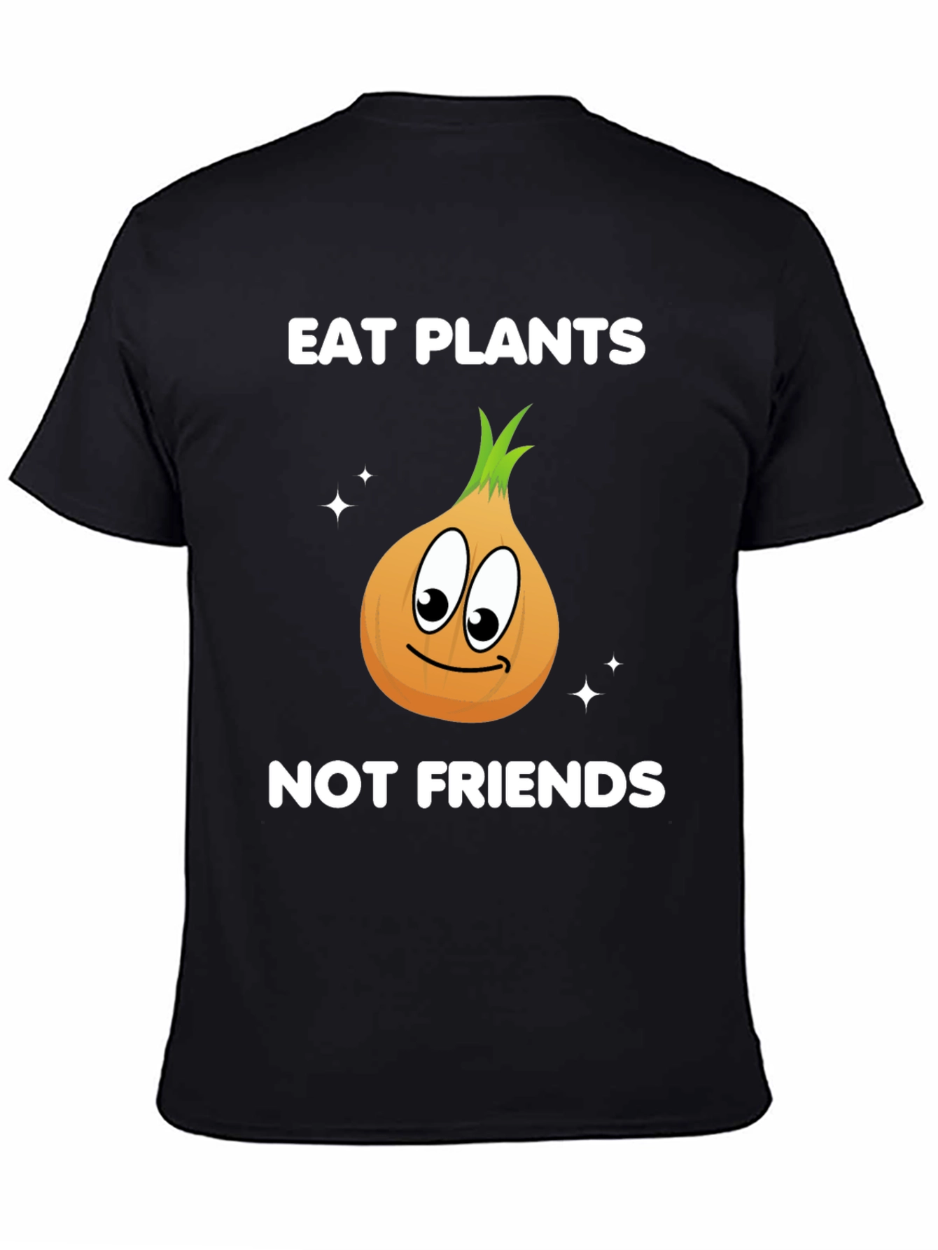 Black Eat Plants Not Friends Vegan Graphic T-Shirt view 4