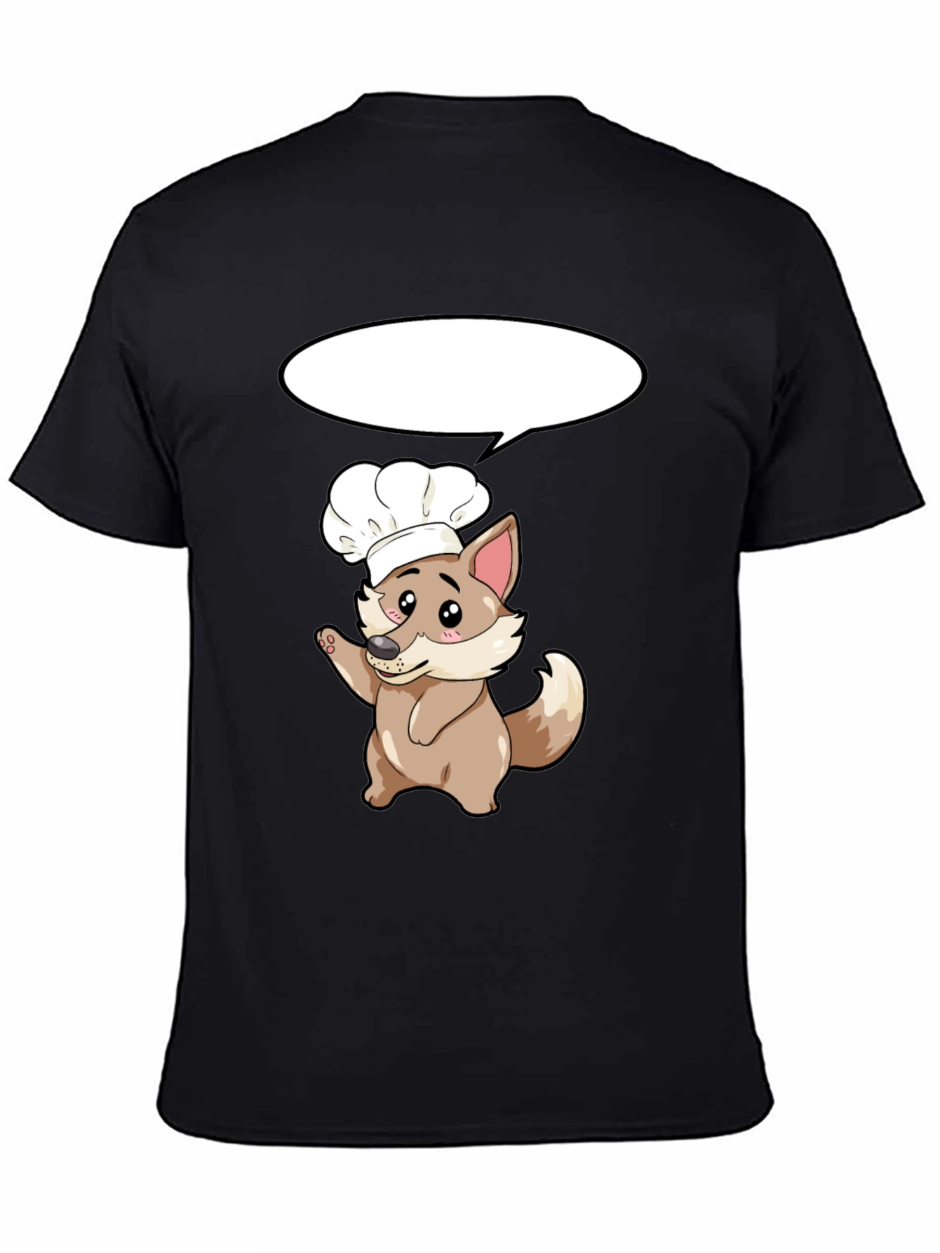 Black Chef Dog T-Shirt - Cute Cartoon Cook view 4