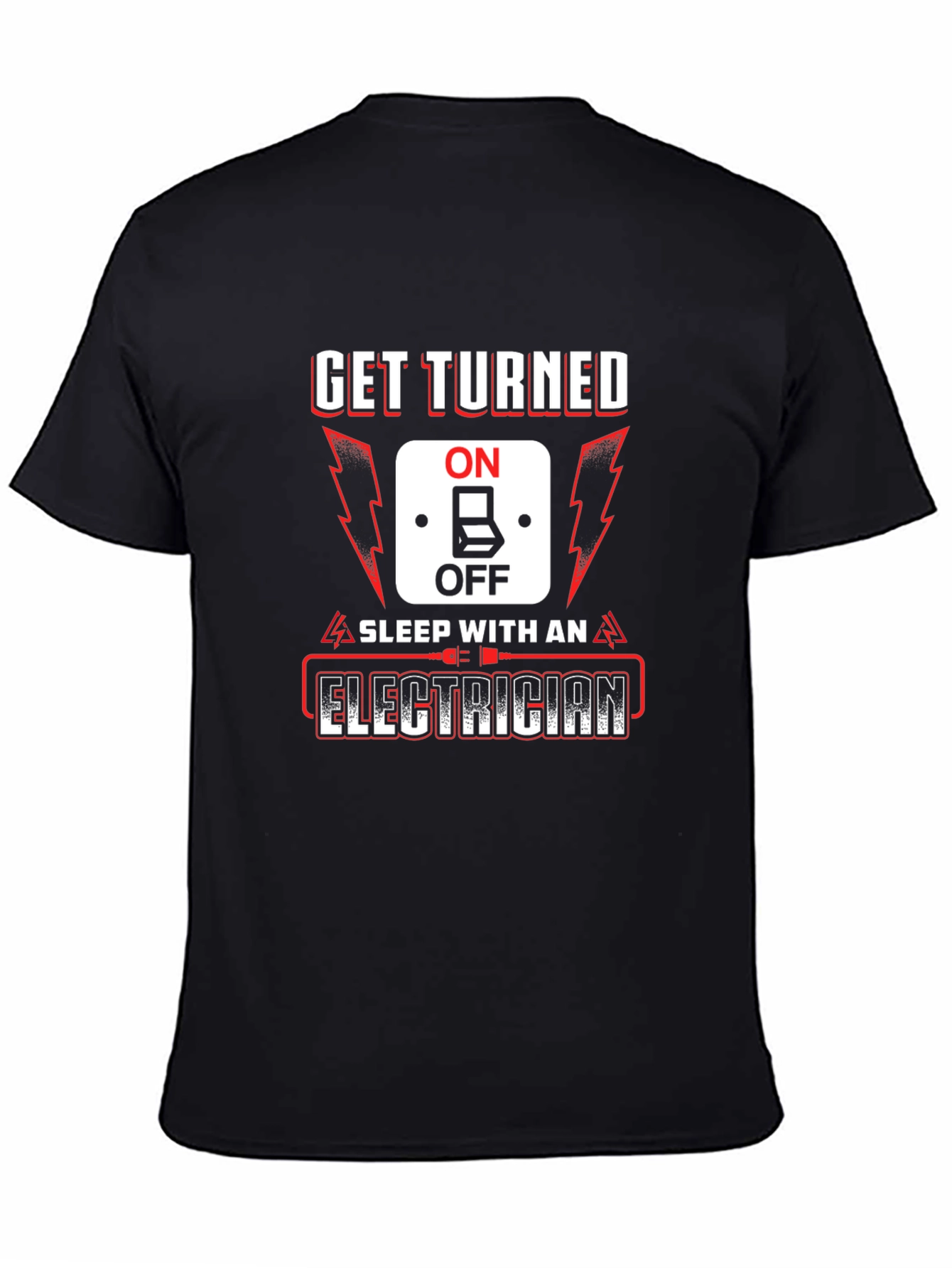 Black Get Turned On Electrician Graphic Tee view 4