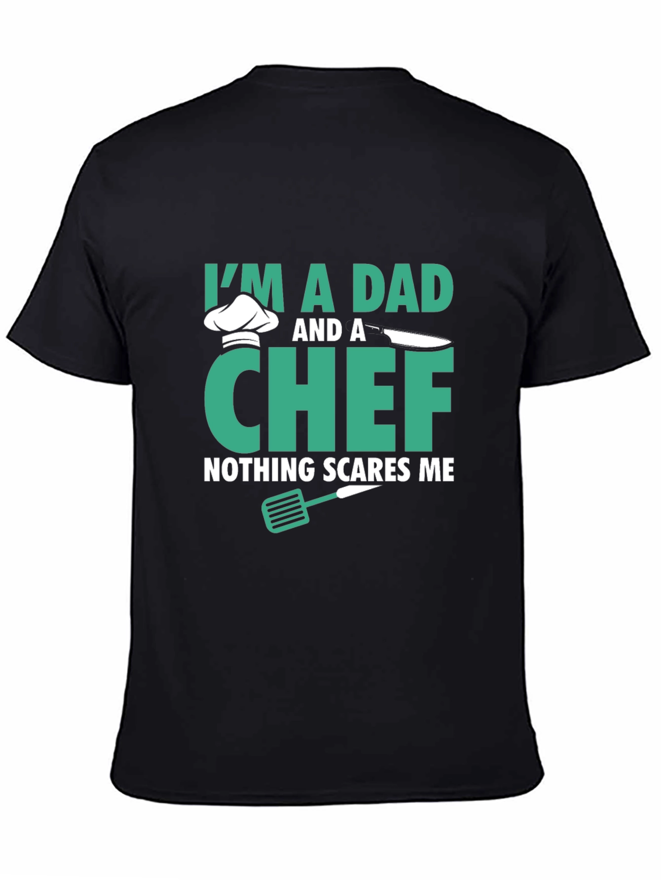 Black Dad & Chef T-Shirt - Nothing Scares Me view 4