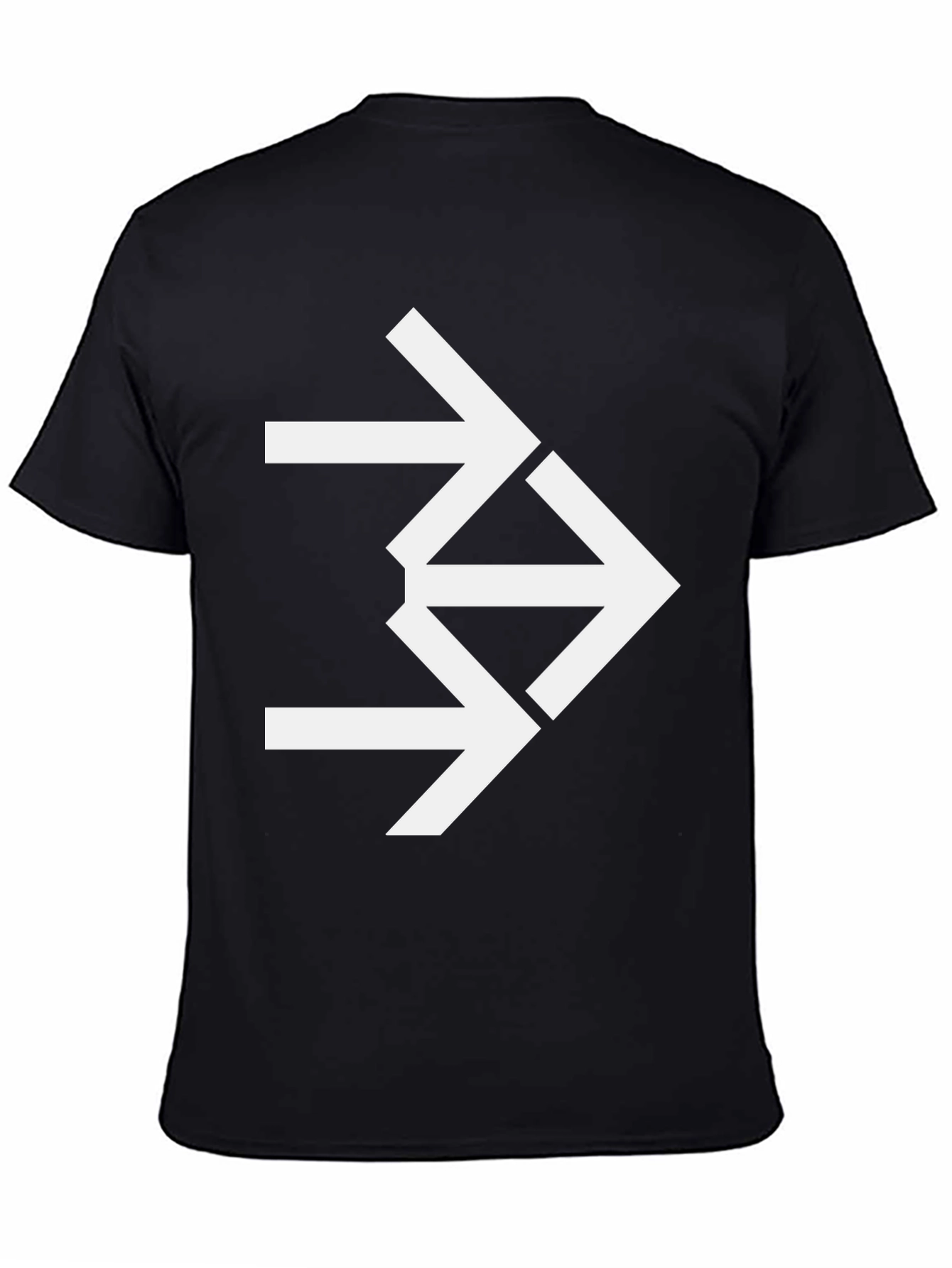 Black Abstract Arrow Graphic Tee - Modern Black T-Shirt view 4