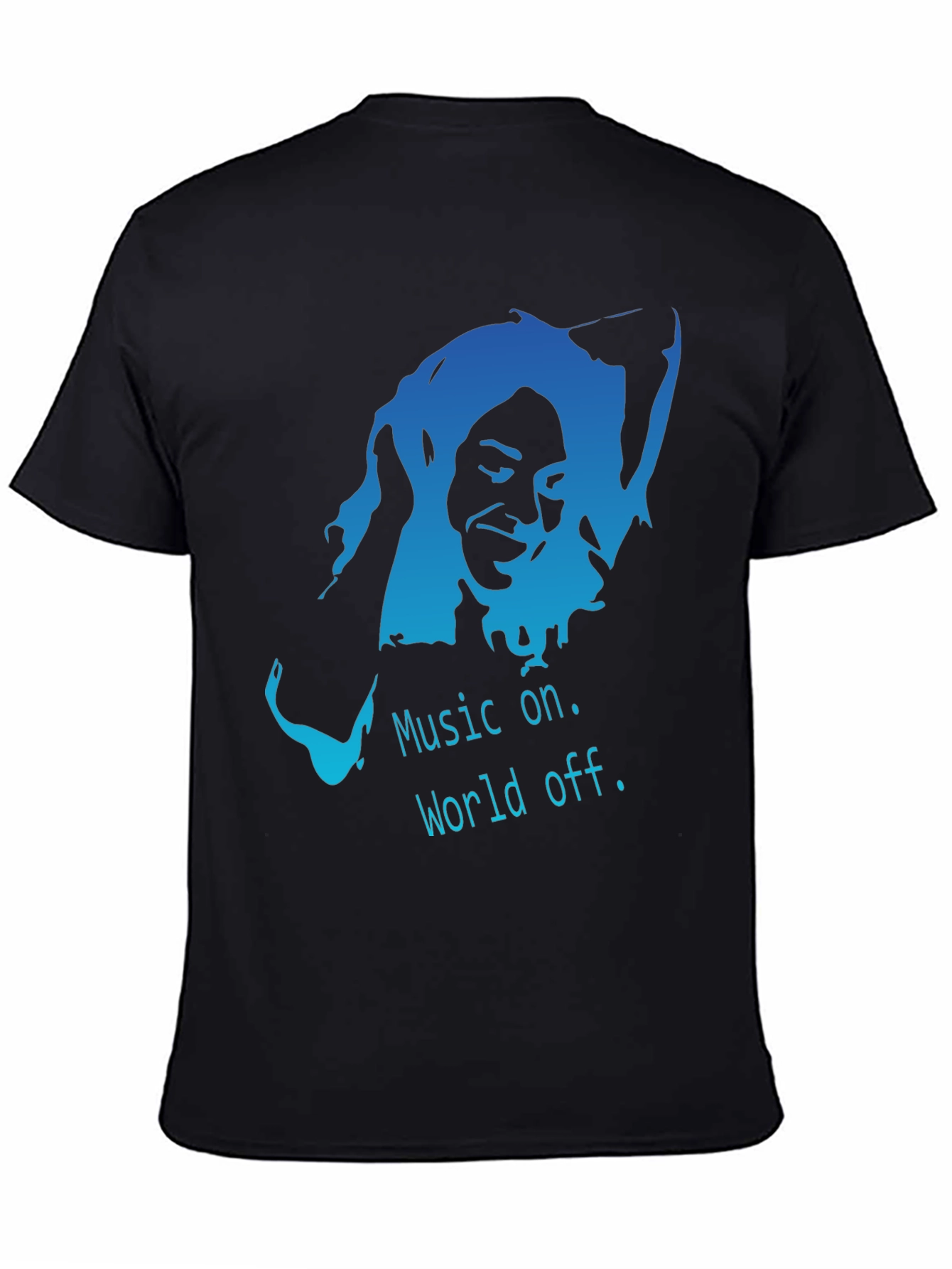 Black Music On World Off Black T-Shirt view 4