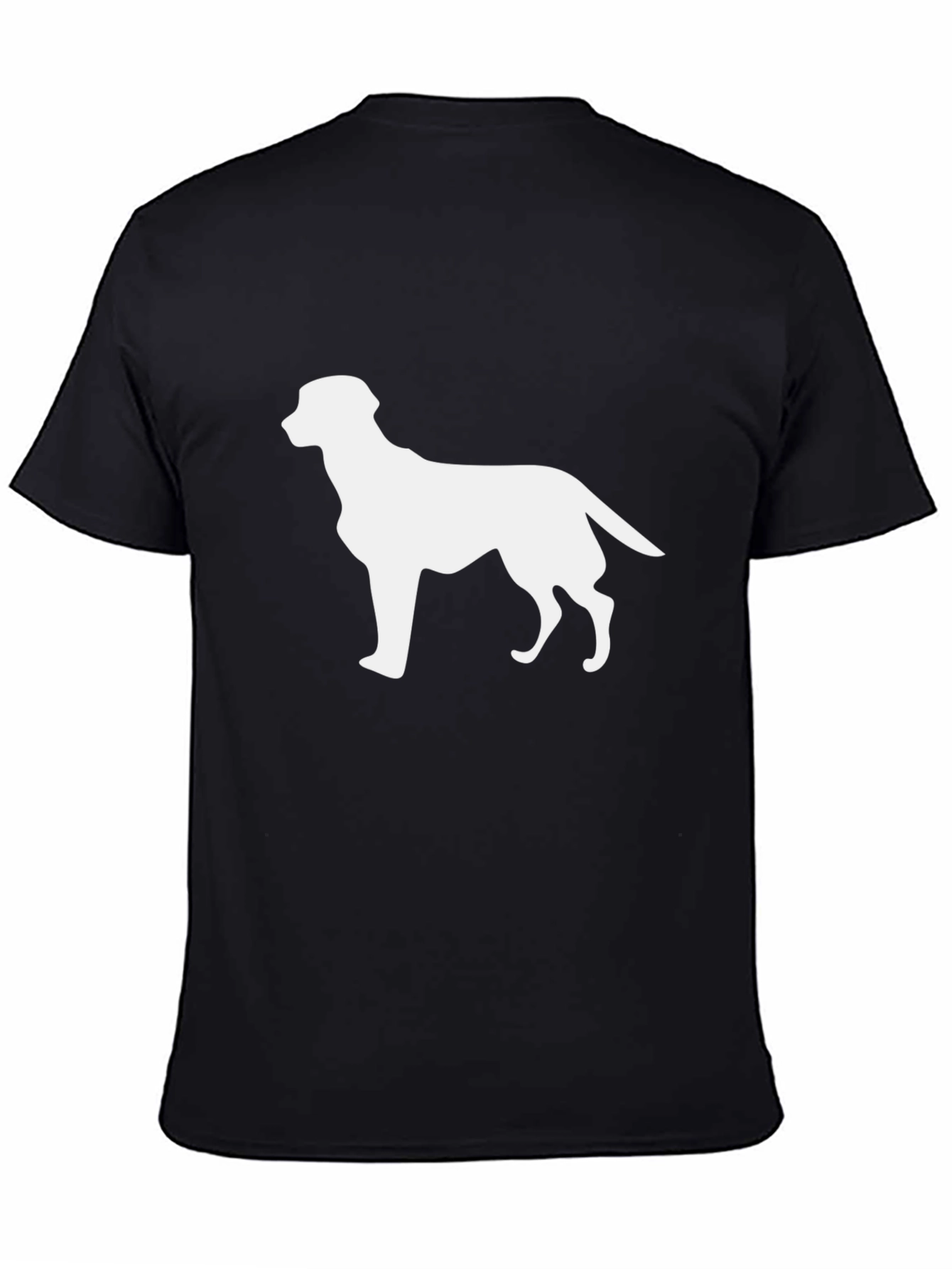 Black Dog Silhouette Graphic Tee - Black Cotton T-Shirt view 4