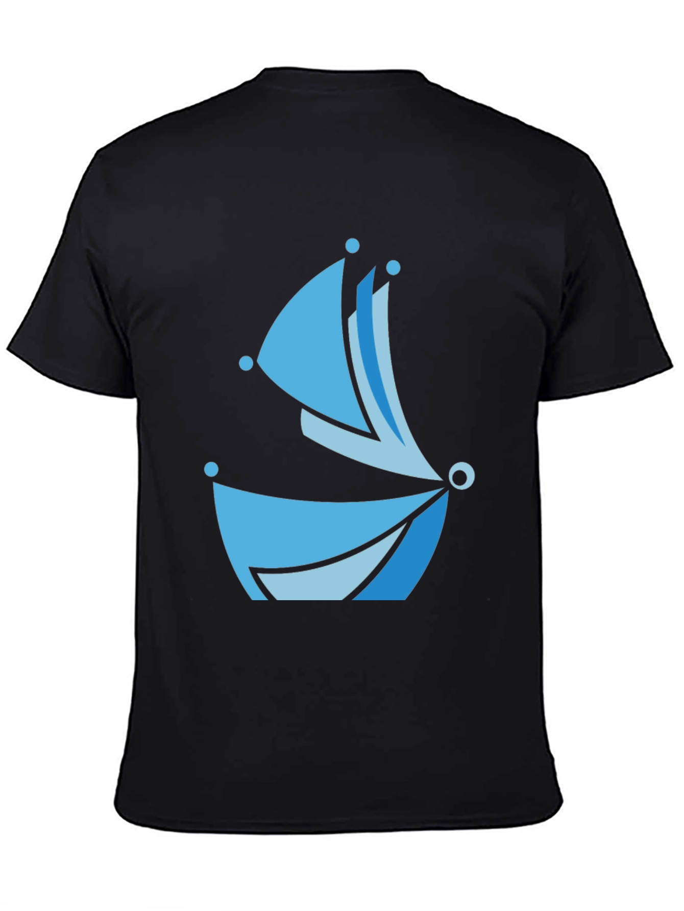 Black Blue Boat Graphic Tee - Modern Style view 4