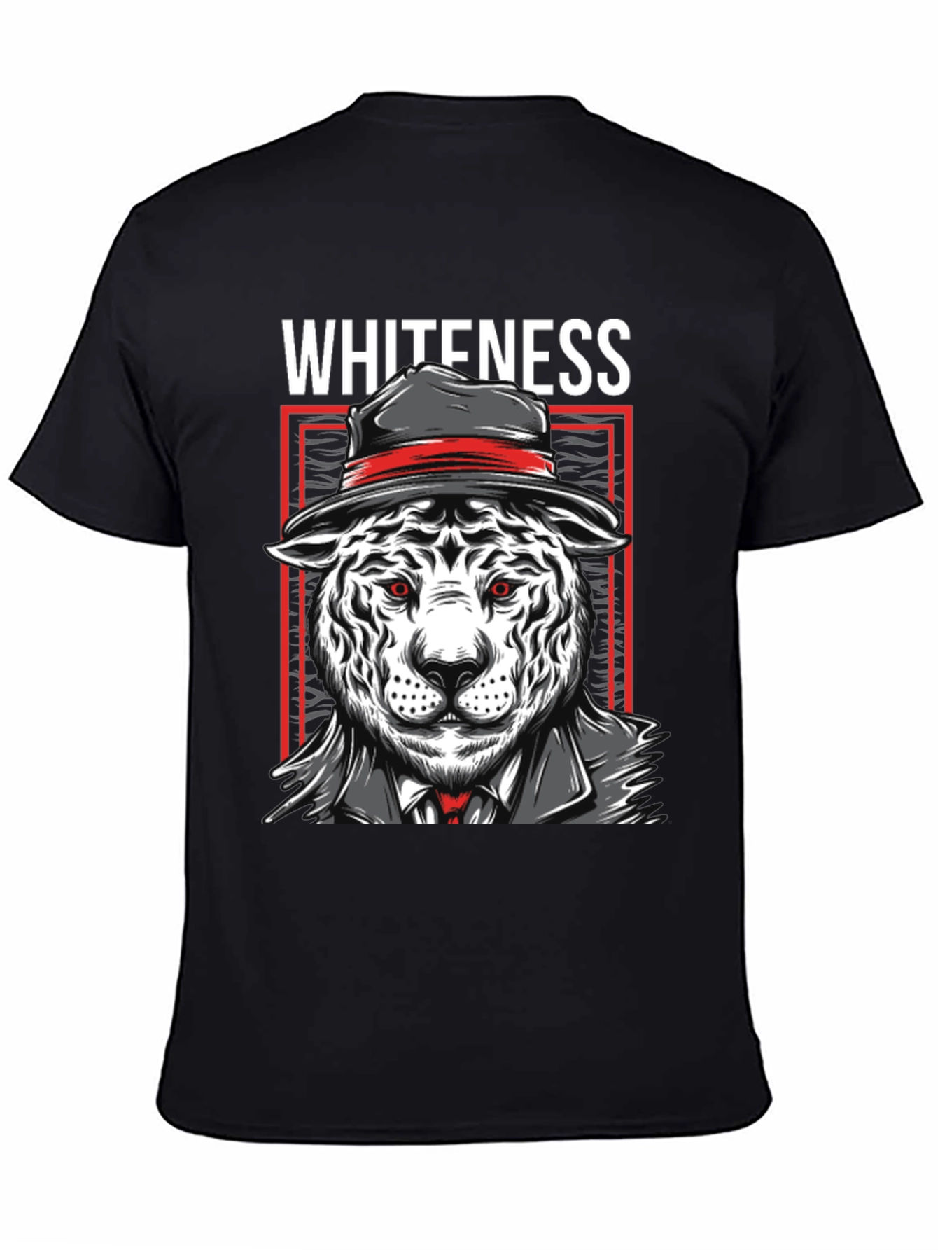 Black Whiteness Tiger Graphic T-Shirt view 4
