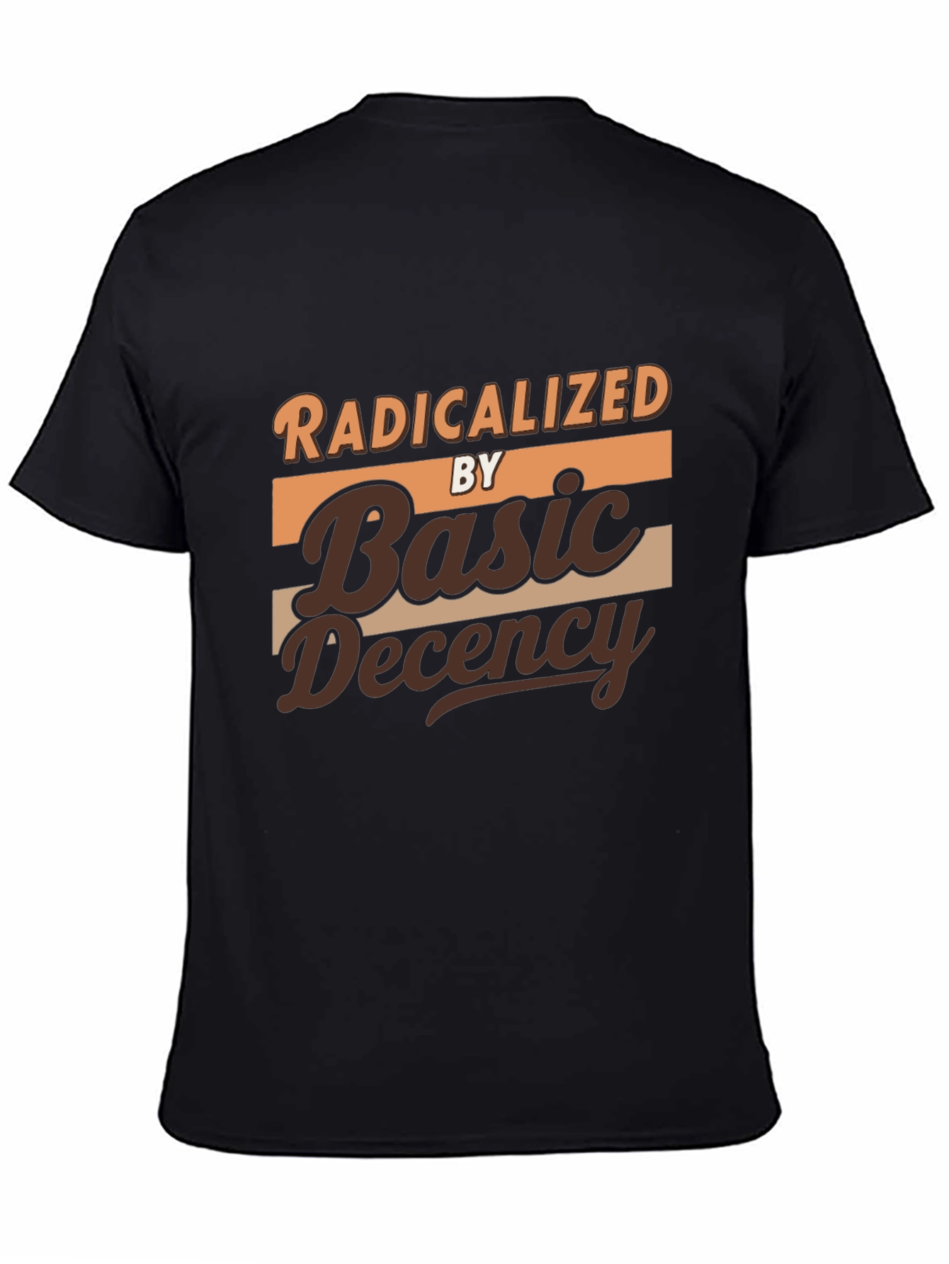 Black Radicalized by Basic Decency Graphic T-Shirt view 4