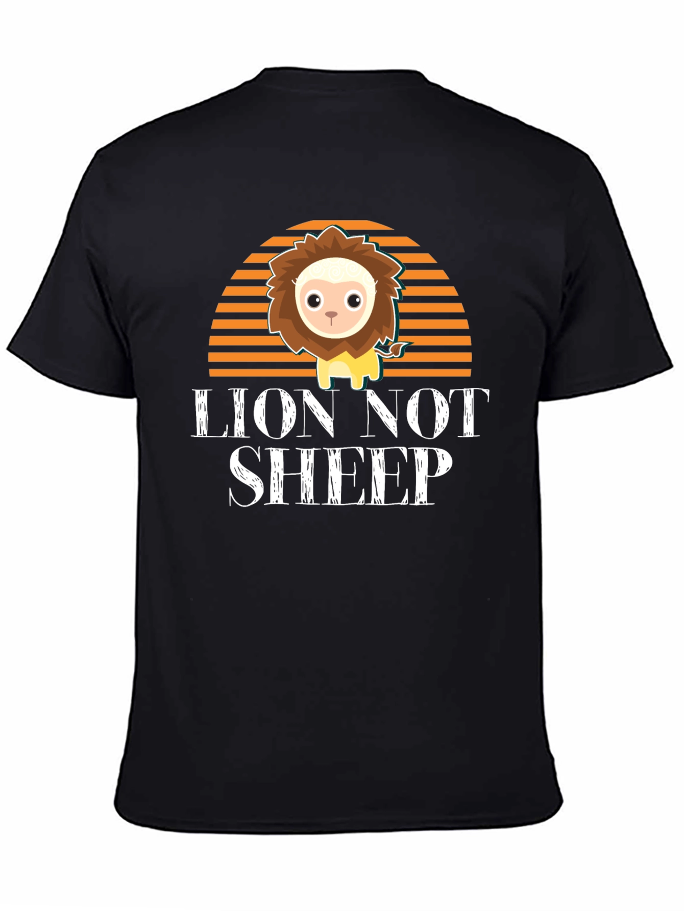 Black Lion Not Sheep Graphic Tee - Mens Black T-Shirt view 4