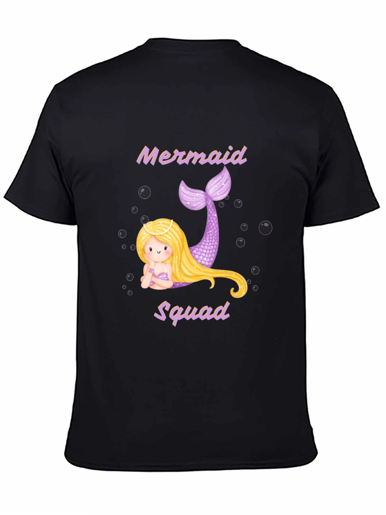 Mermaid Squad T-Shirt - Black Cotton Tee - 4