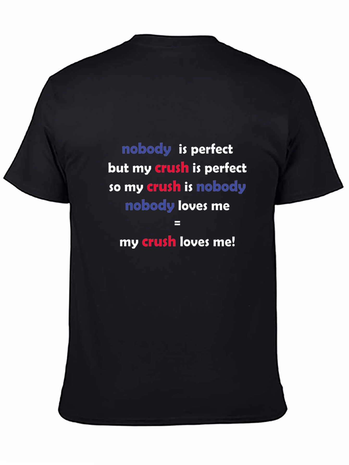 Black Crush Equation T-Shirt - Nobody Is Perfect Funny Tee view 4