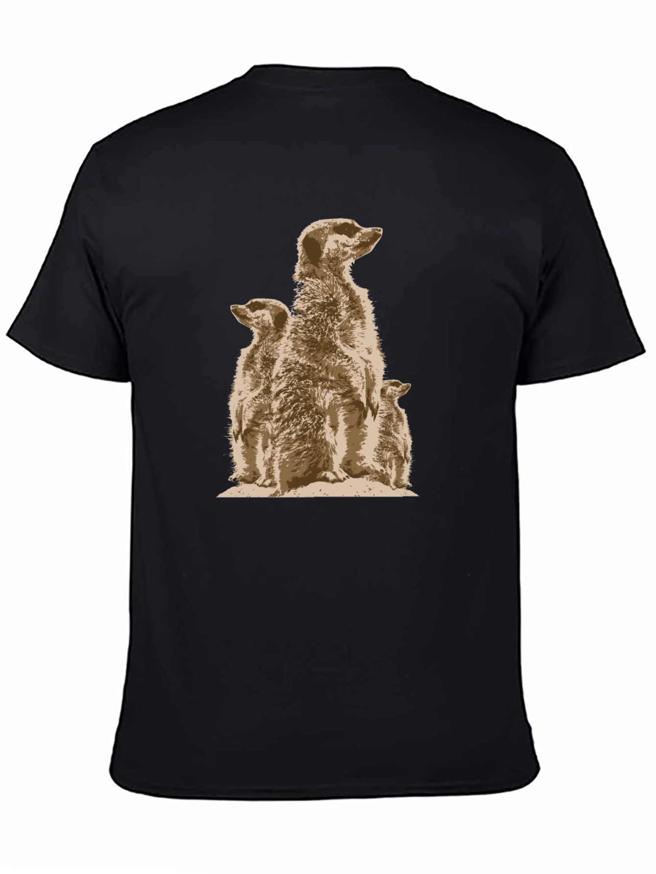 Black Meerkat Family Graphic Tee - Unique Animal Design view 4