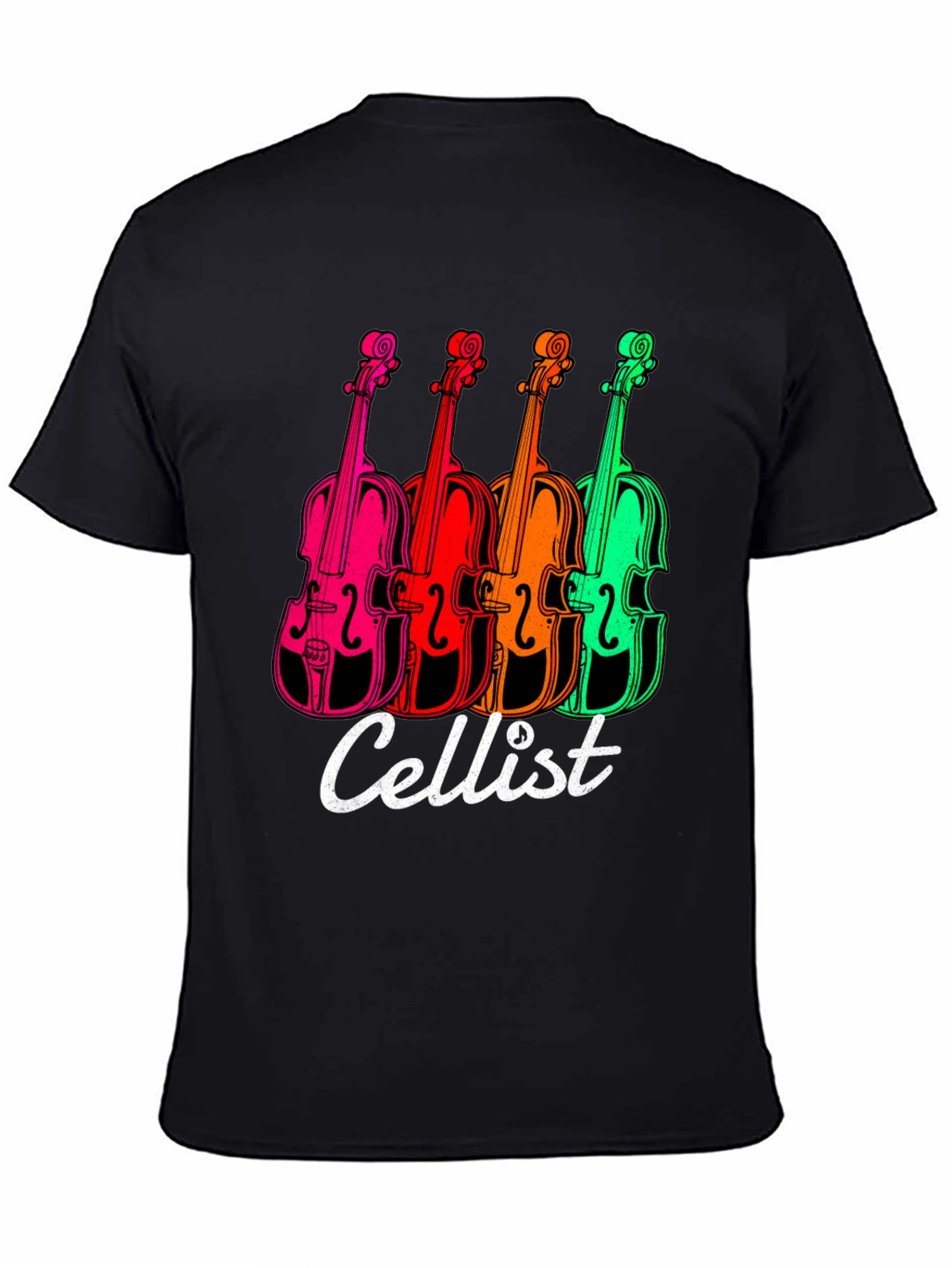 Black Cellist T-Shirt - Vibrant Violin Design view 4