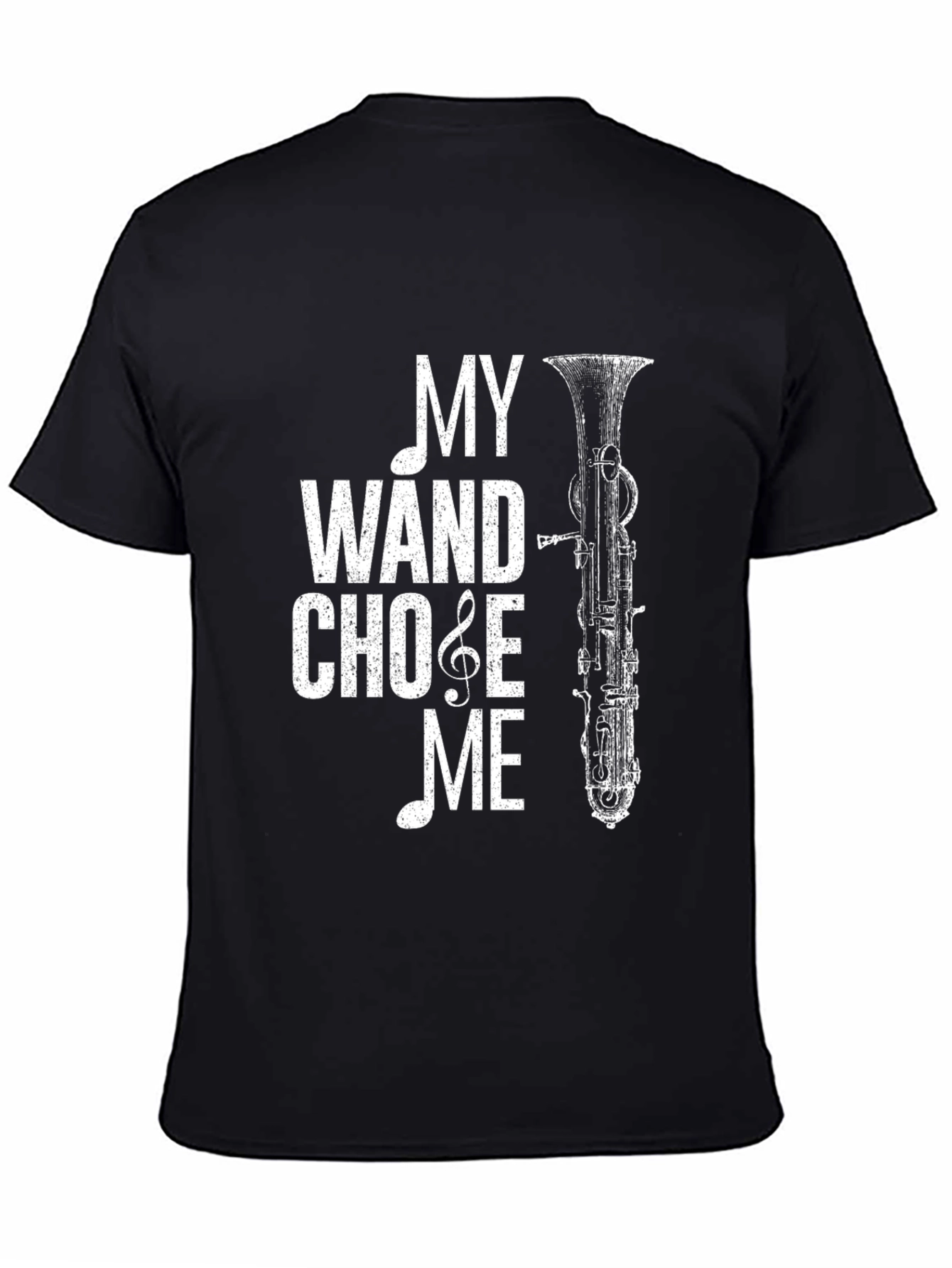 Black Bassoon Wand T-Shirt - Music Lover Tee view 4