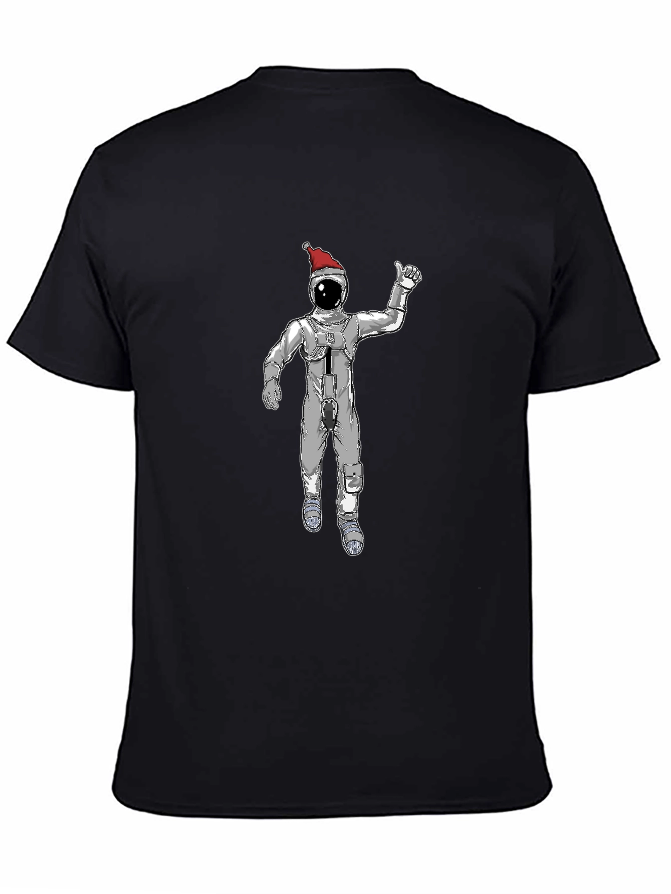 Black Christmas Spaceman Graphic Tee - Black view 4