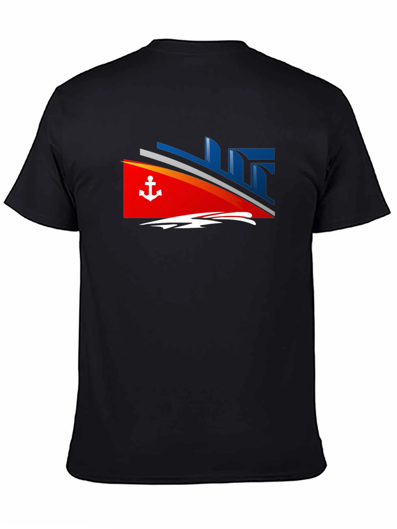 Black Nautical Cruise T-Shirt - Anchor Design view 4