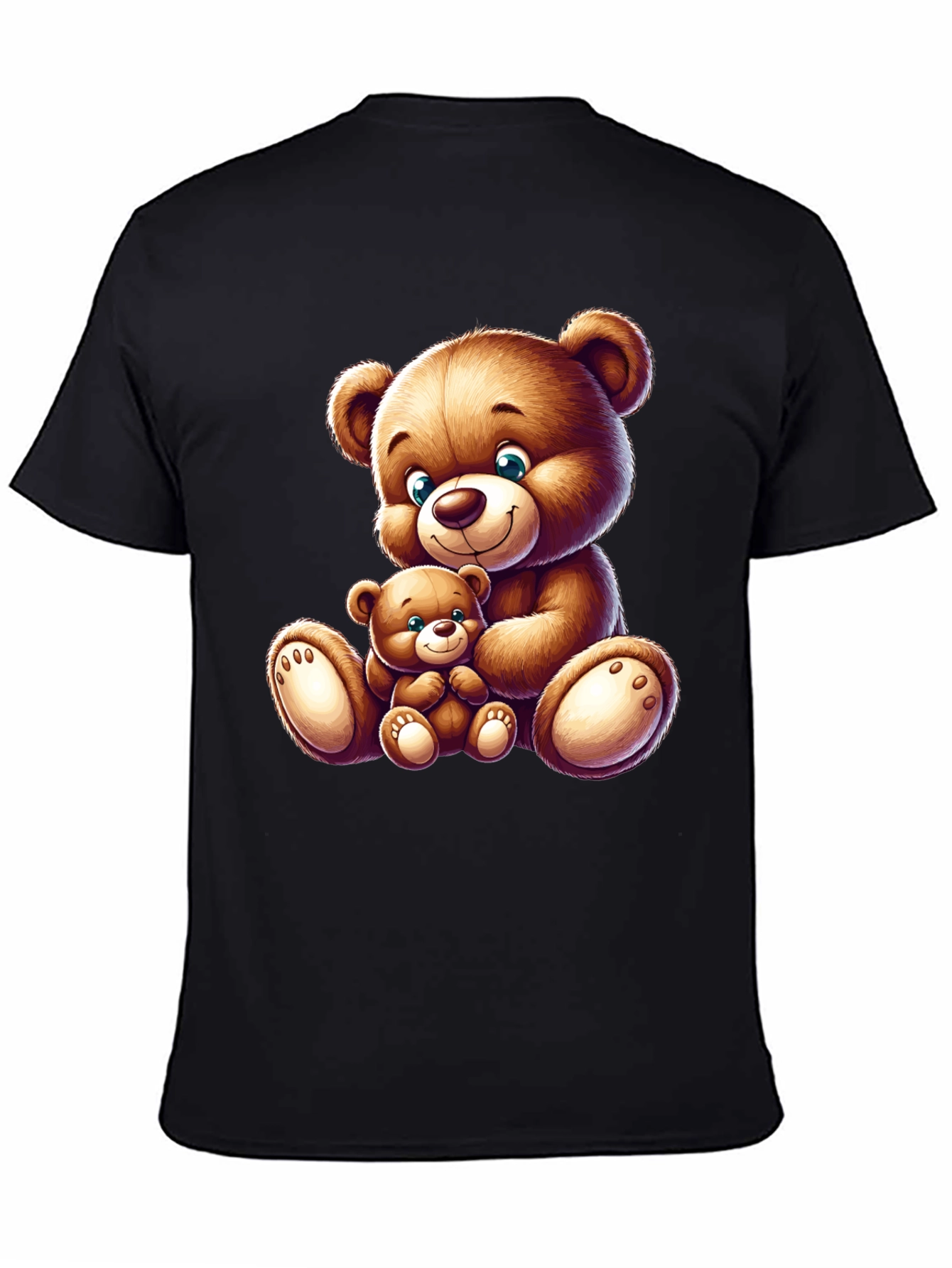 Black Teddy Bear Graphic Tee - Cute Cartoon Design view 4